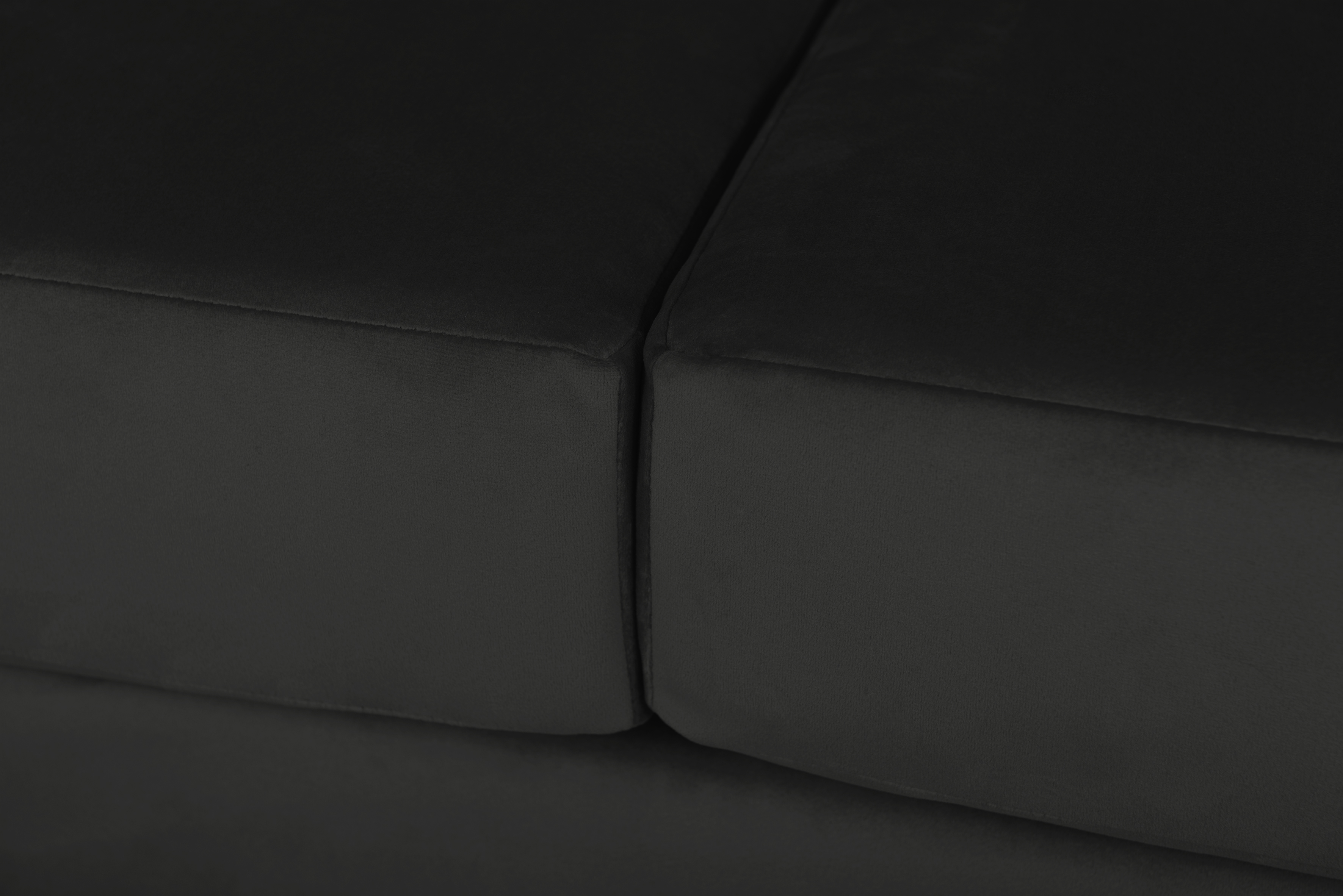 Portobello Sofa 3-Sitzer Samt Metall Schwarz