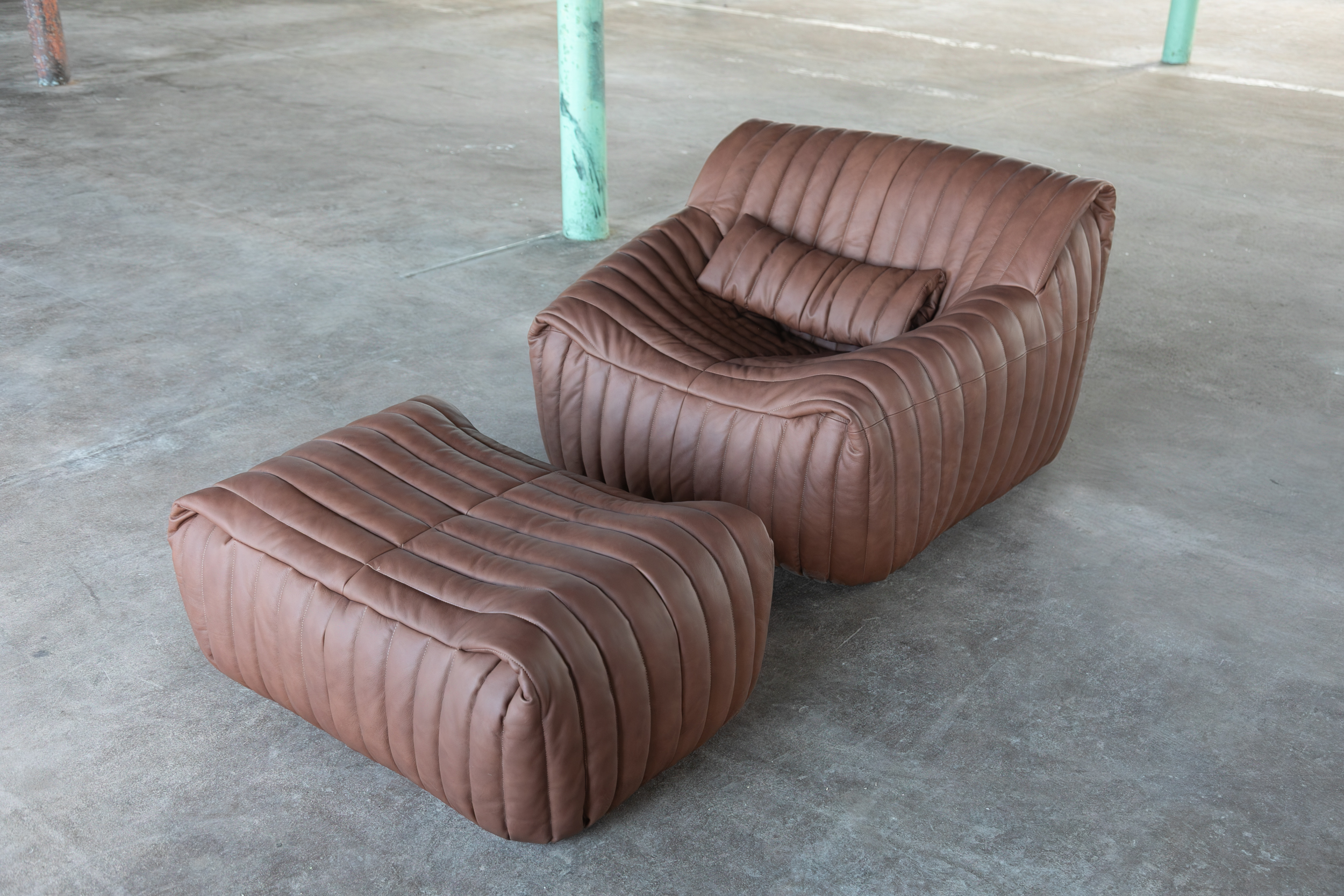 Sandra Set Lounge 2 pezzi pelle liscia Folk Brown