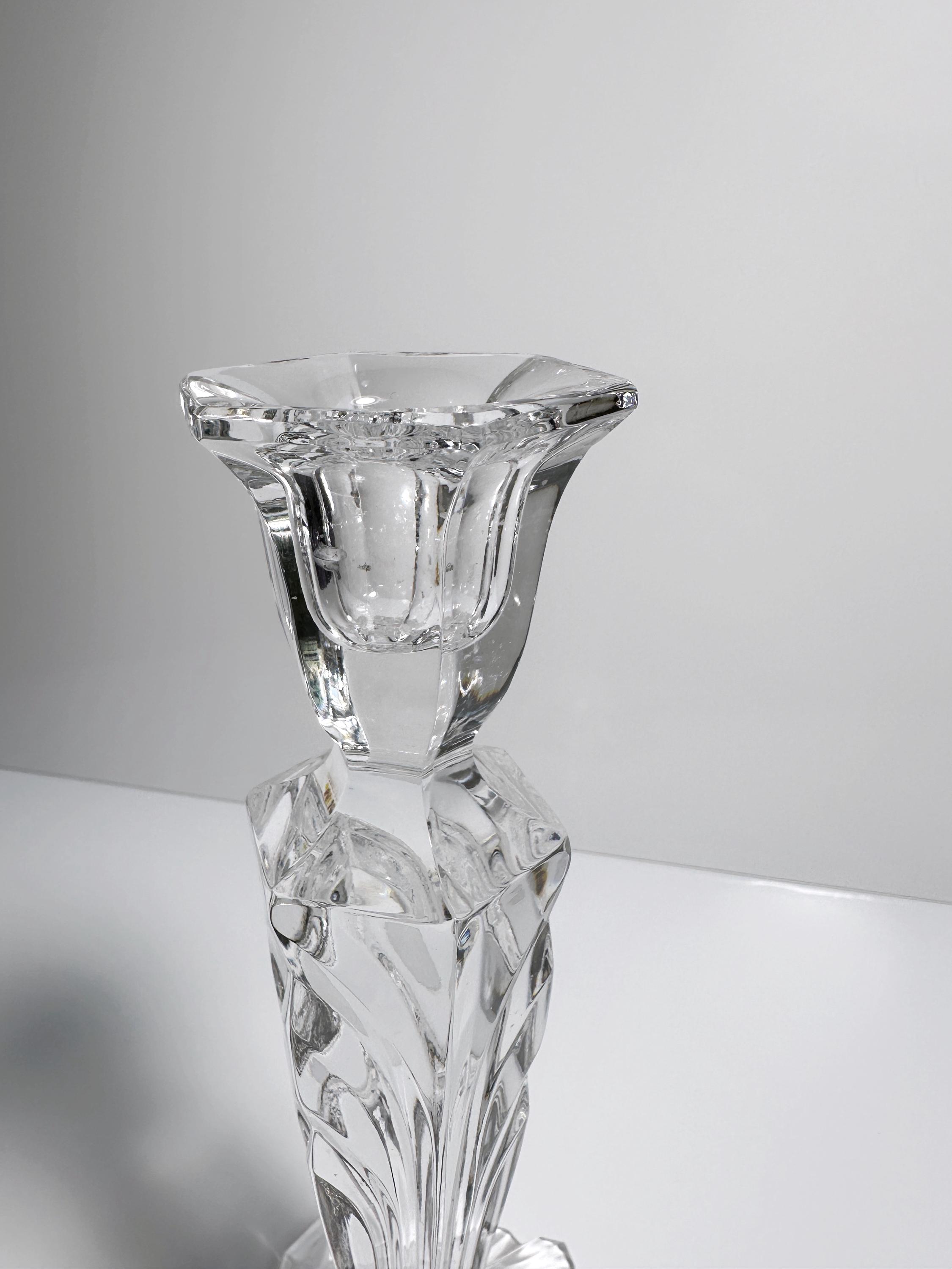 Vintage candlestick crystal glass 1970s