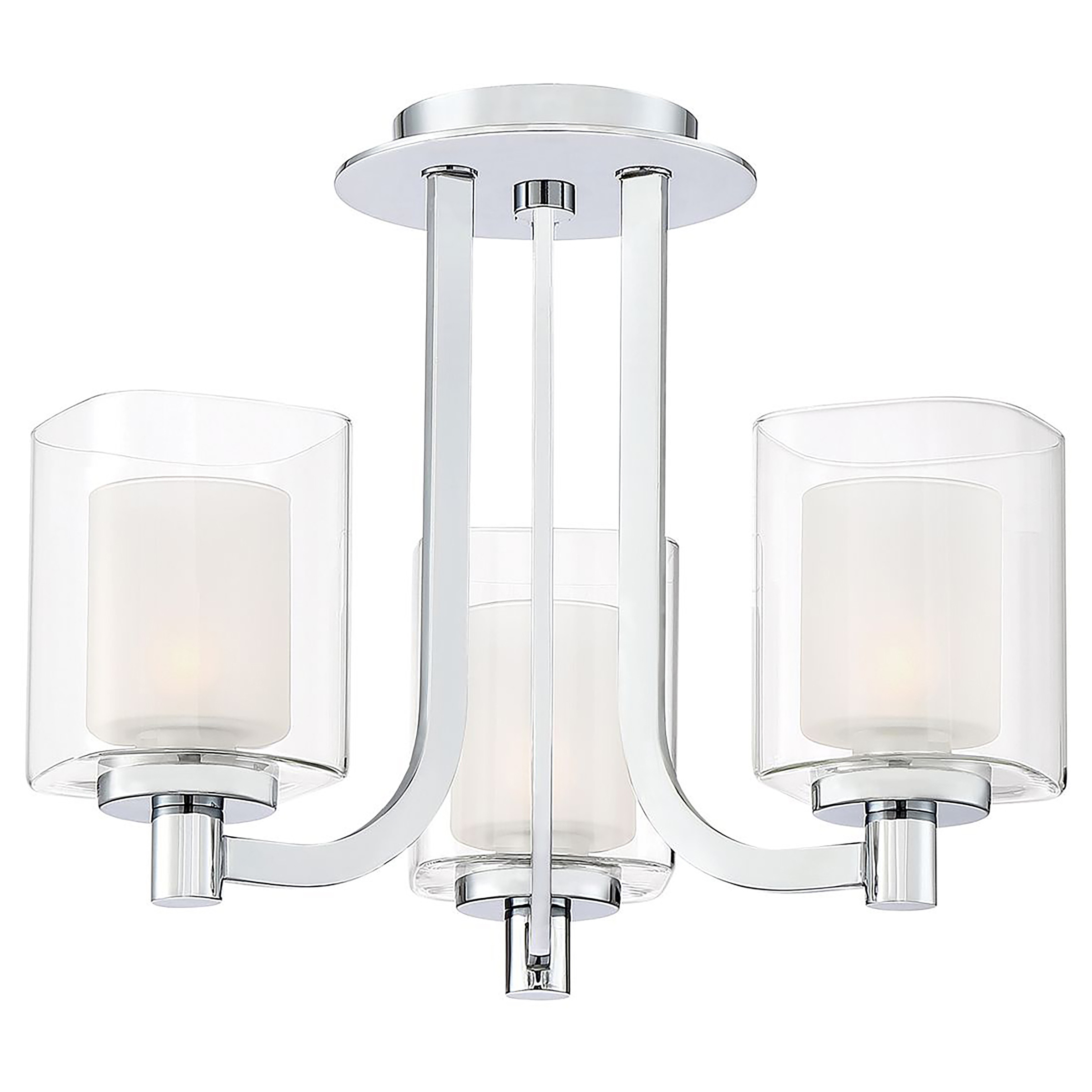 Kolt Deckenleuchte Stahl Opalglas Silber