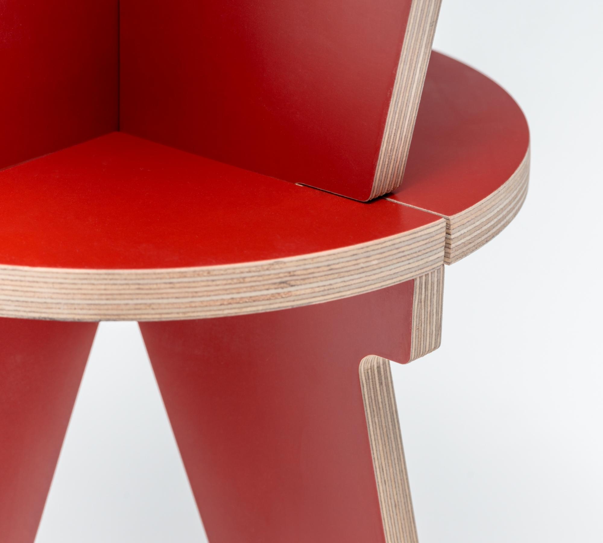 Hocker aus Handarbeit ST Stool Rot