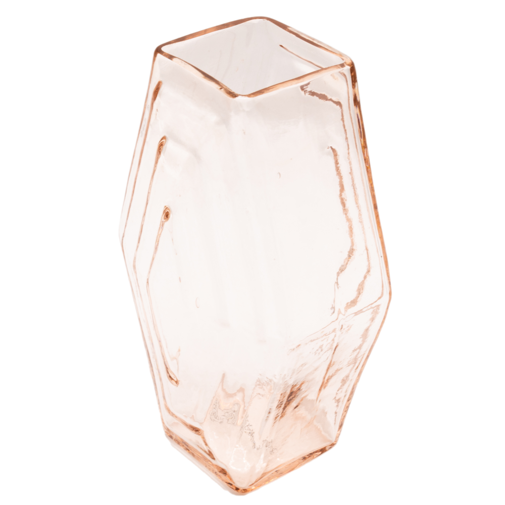 Infinite Hexagon Vase Glas Pink