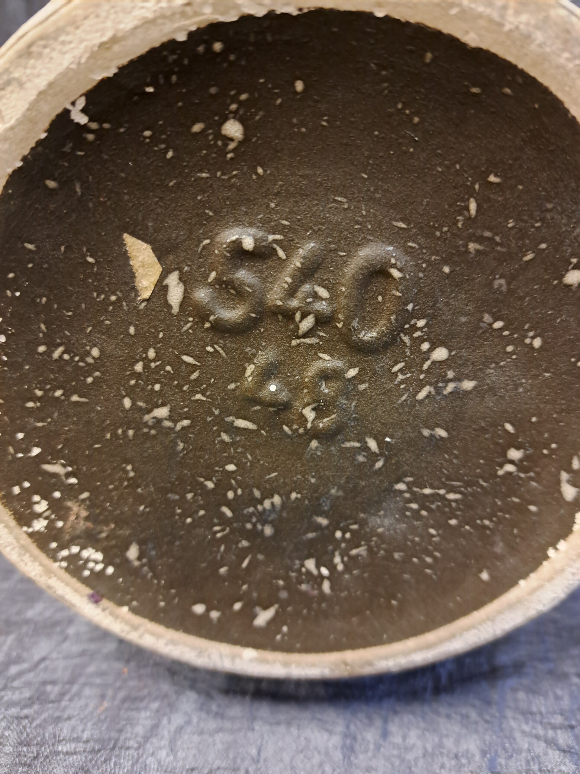 Vintage Vase Keramik Beige Braun 