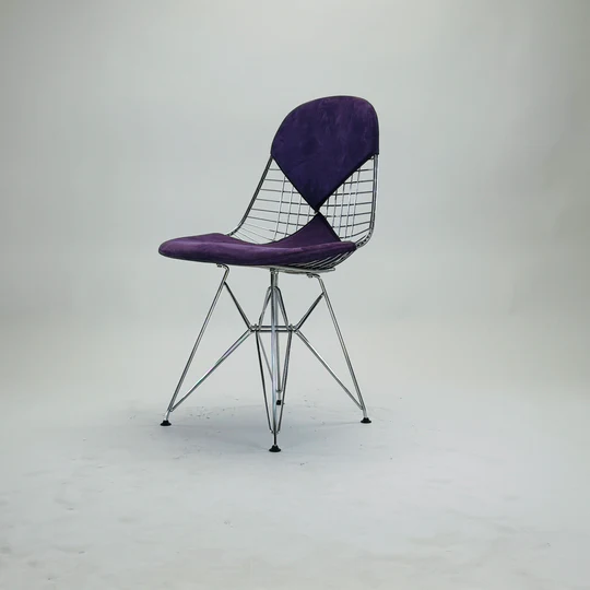 Eames Wire Chair DKR mit Polster Violett