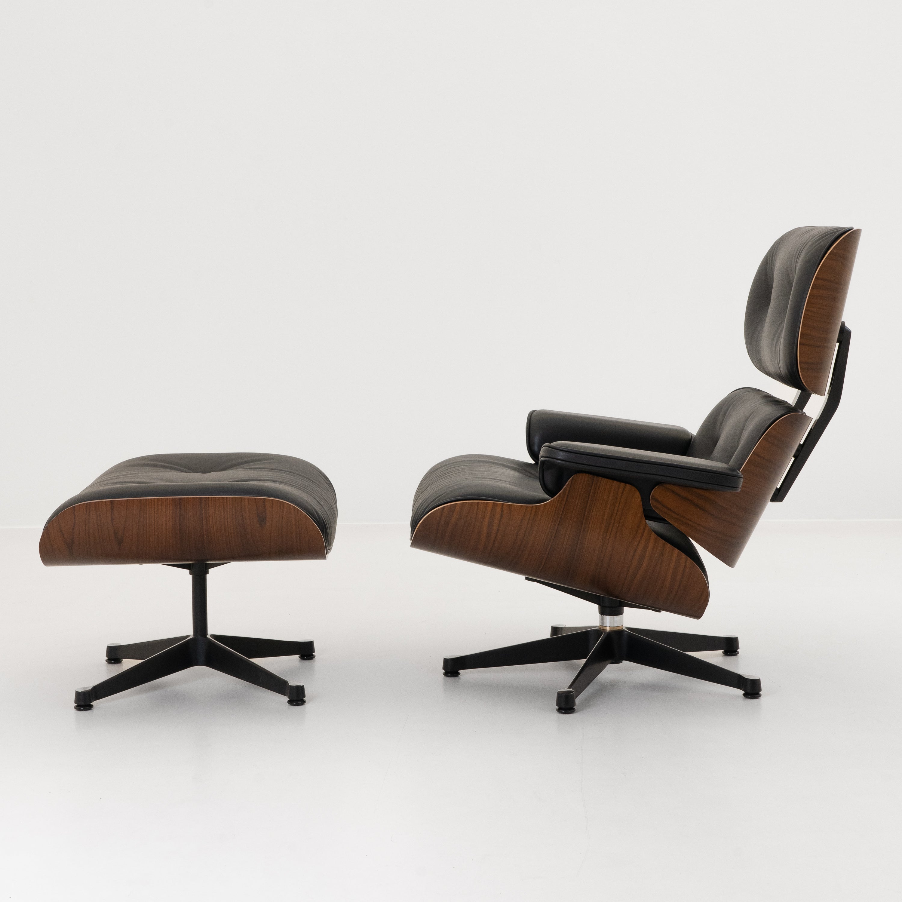 Eames Lounge Chair mit Ottoman Palisander Schwarz