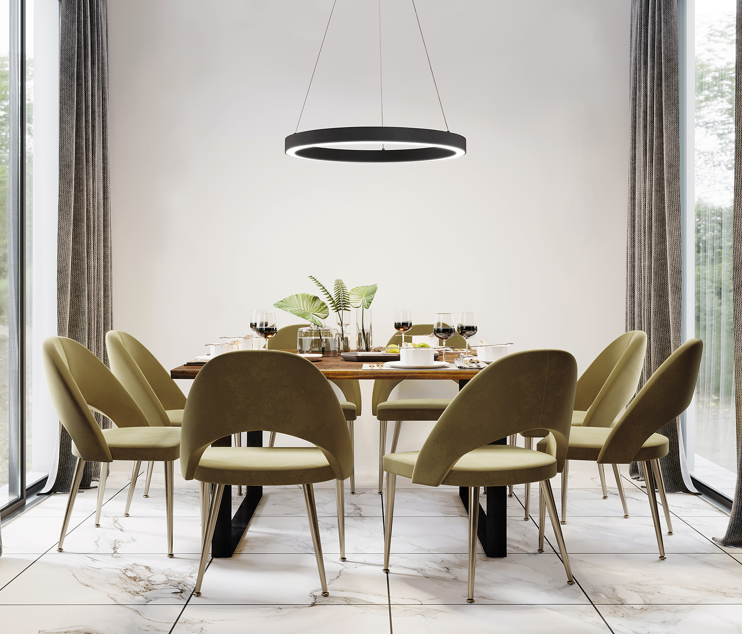 Sirko Typ B LED-Pendelleuchte Eisen Acrylglas 1-flammig