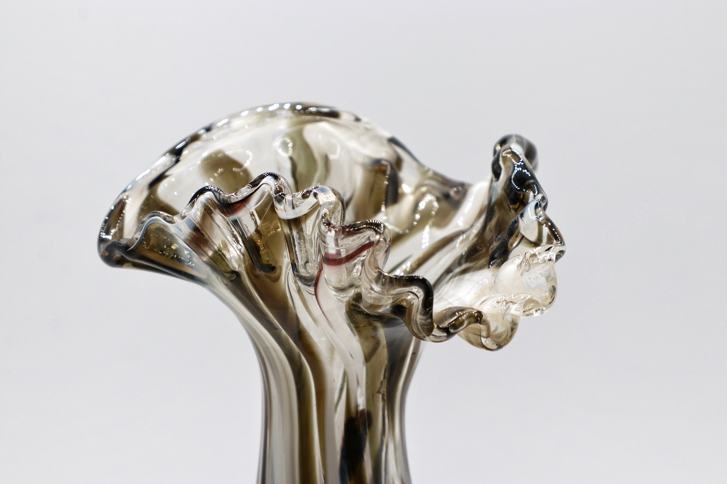 Vintage Murano Swirl Blumenvase Italien 1970er Jahre