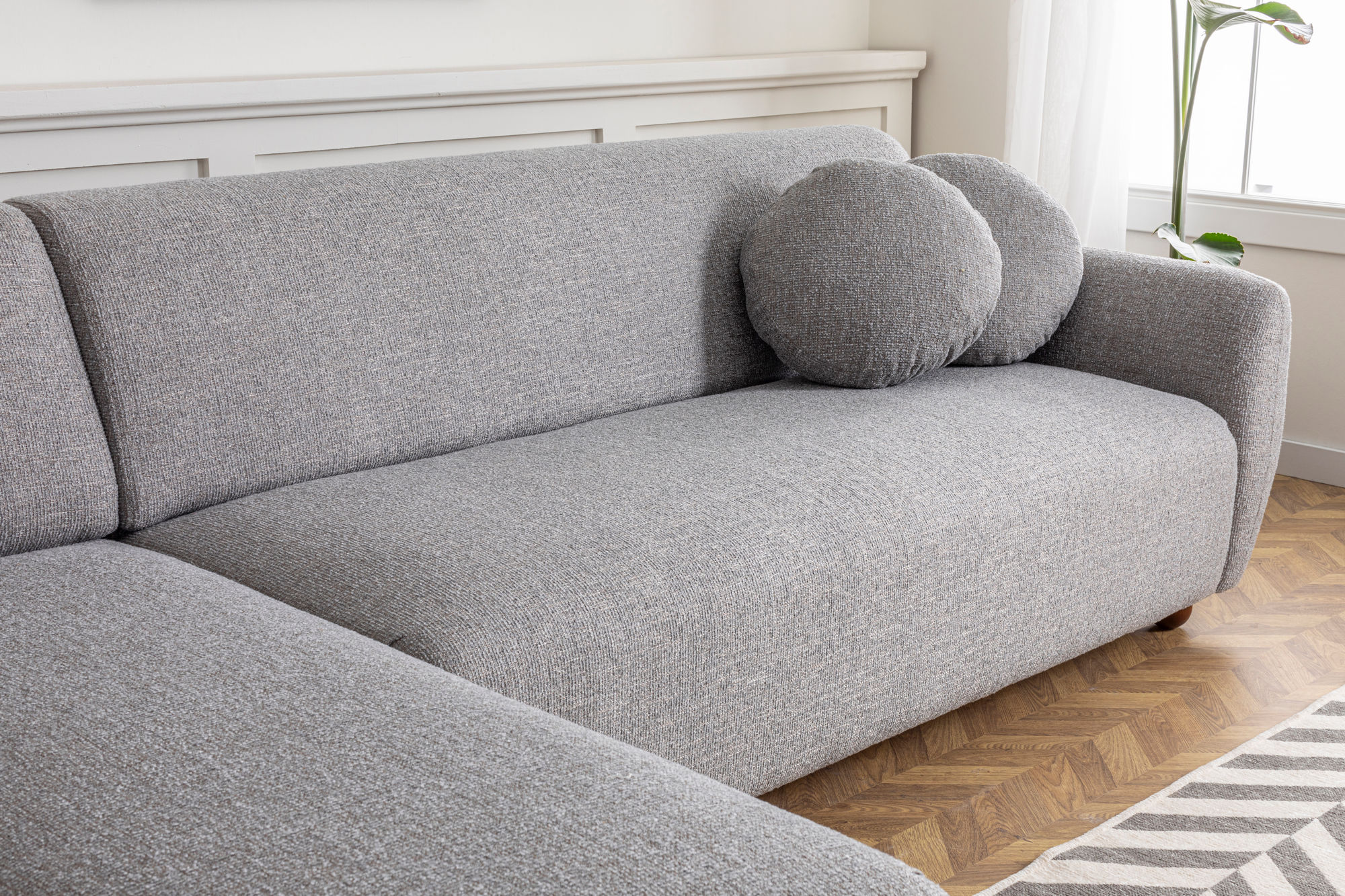Eddy Ecksofa Links Hellgrau