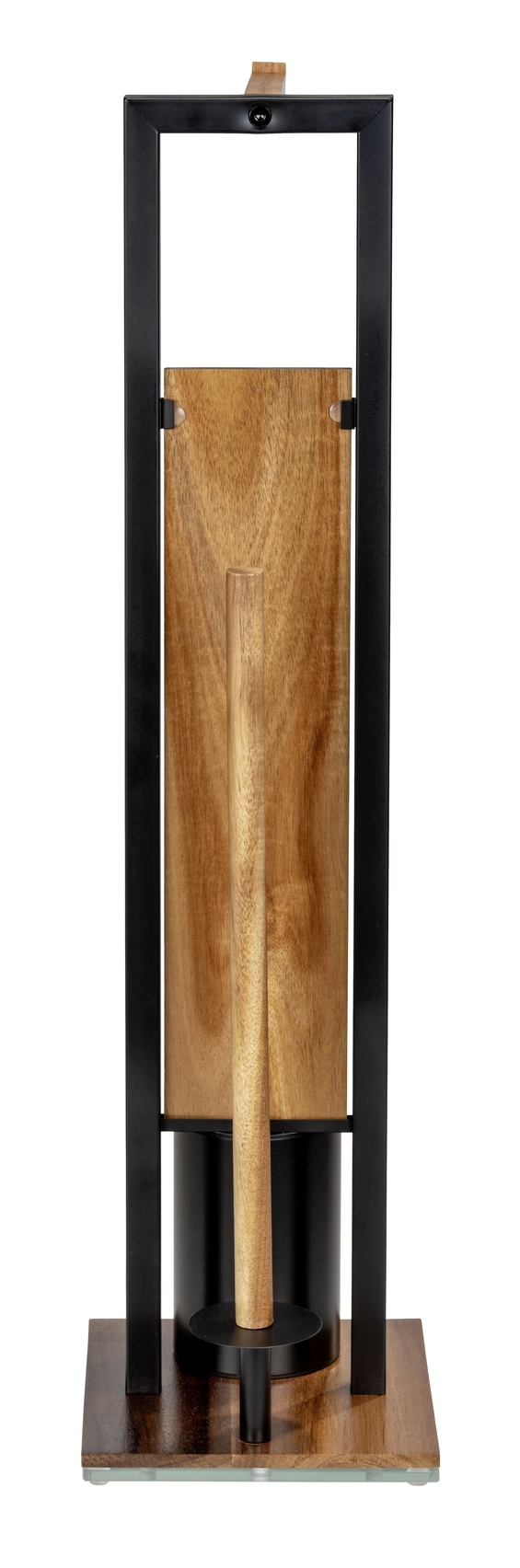 Rivalta Toilet Brush Set Steel Acacia Brown