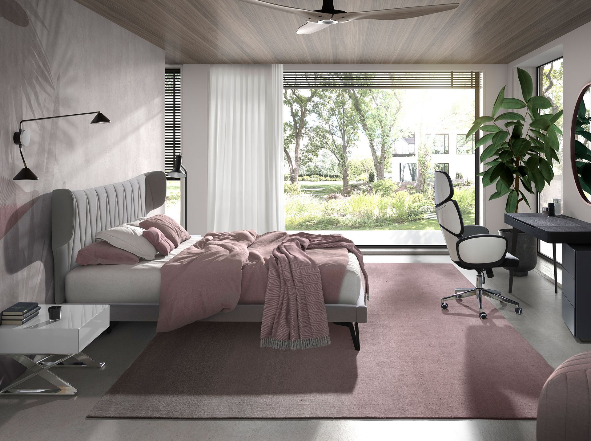 Hellgraues Stoffbett 7160