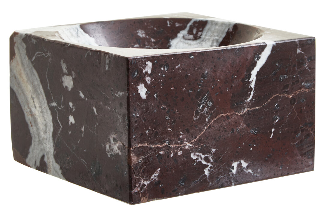 Salmo Square Red Marble Bowl
