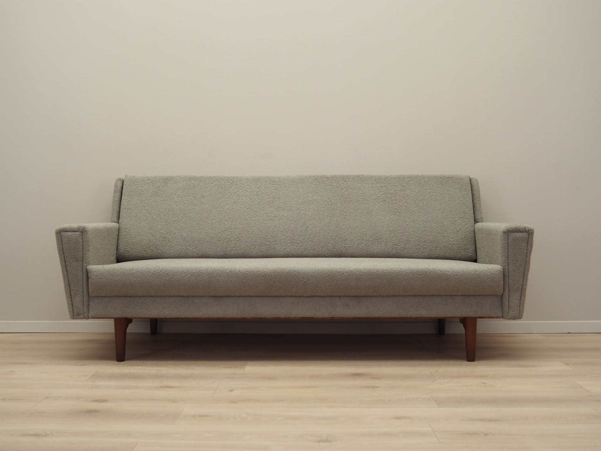 Schlafsofa Teakholz Textil Grau 1960er Jahre