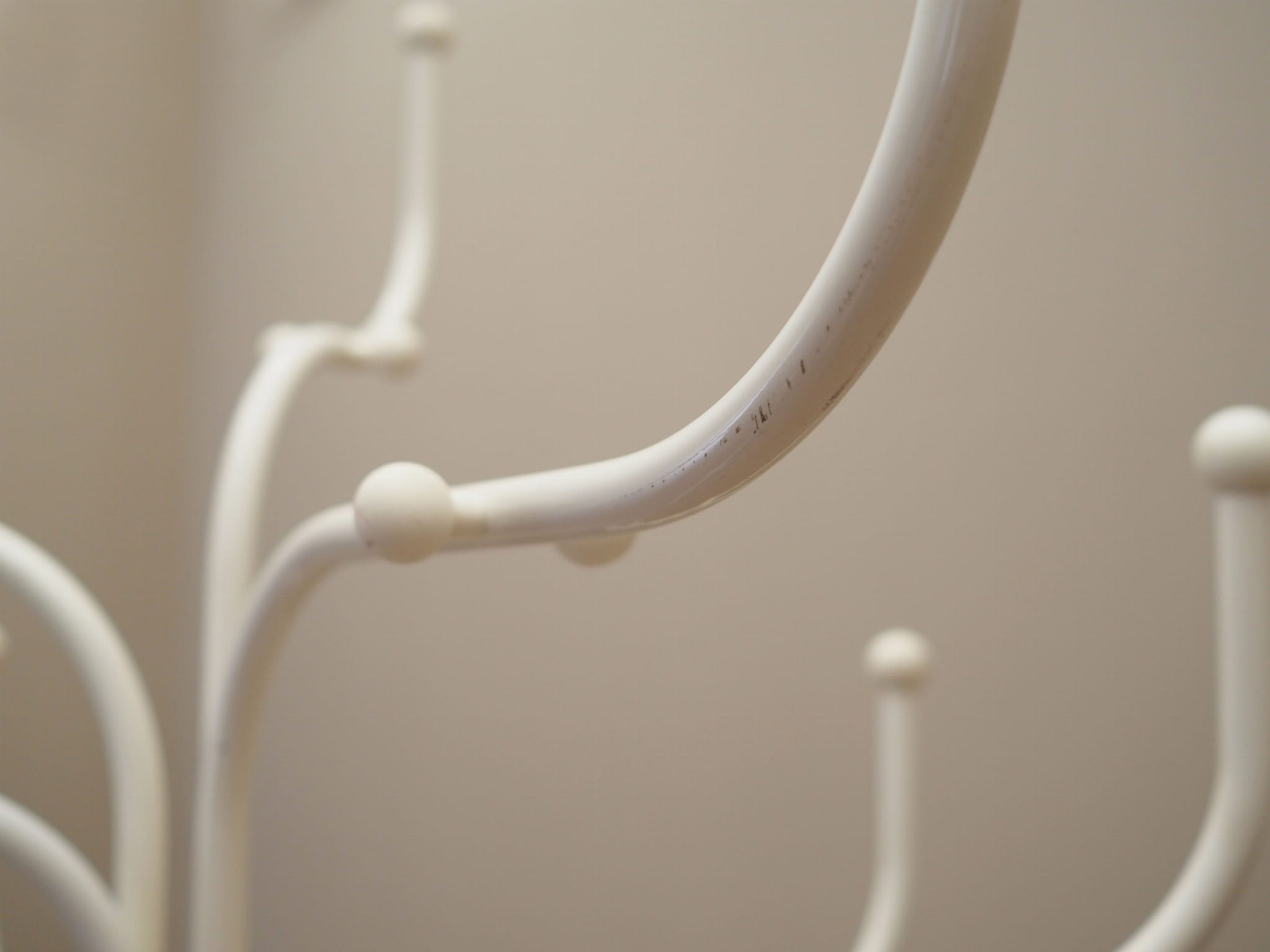 Vintage coat rack metal white 1970s