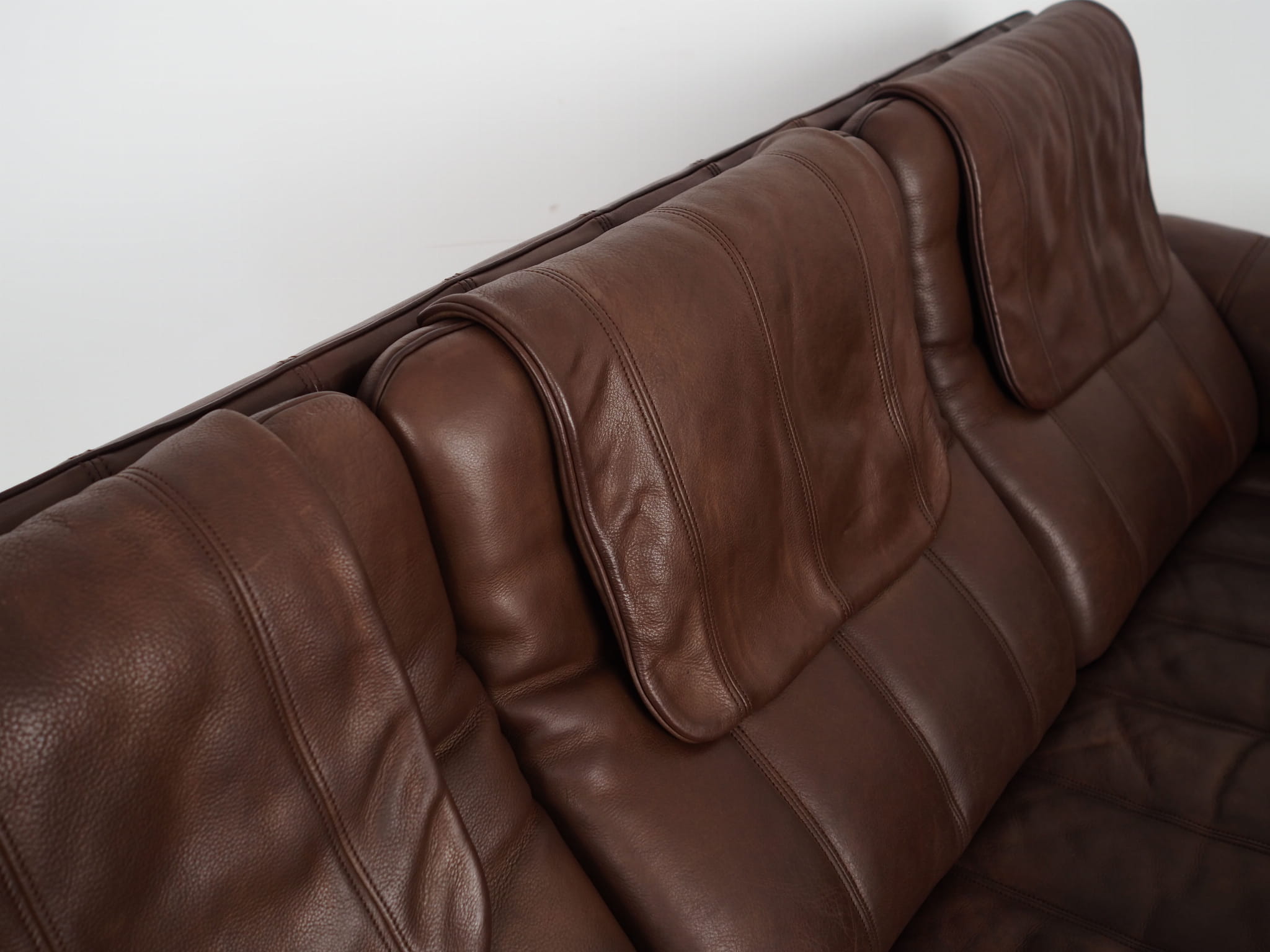 Sofa Leather Brown 1970s