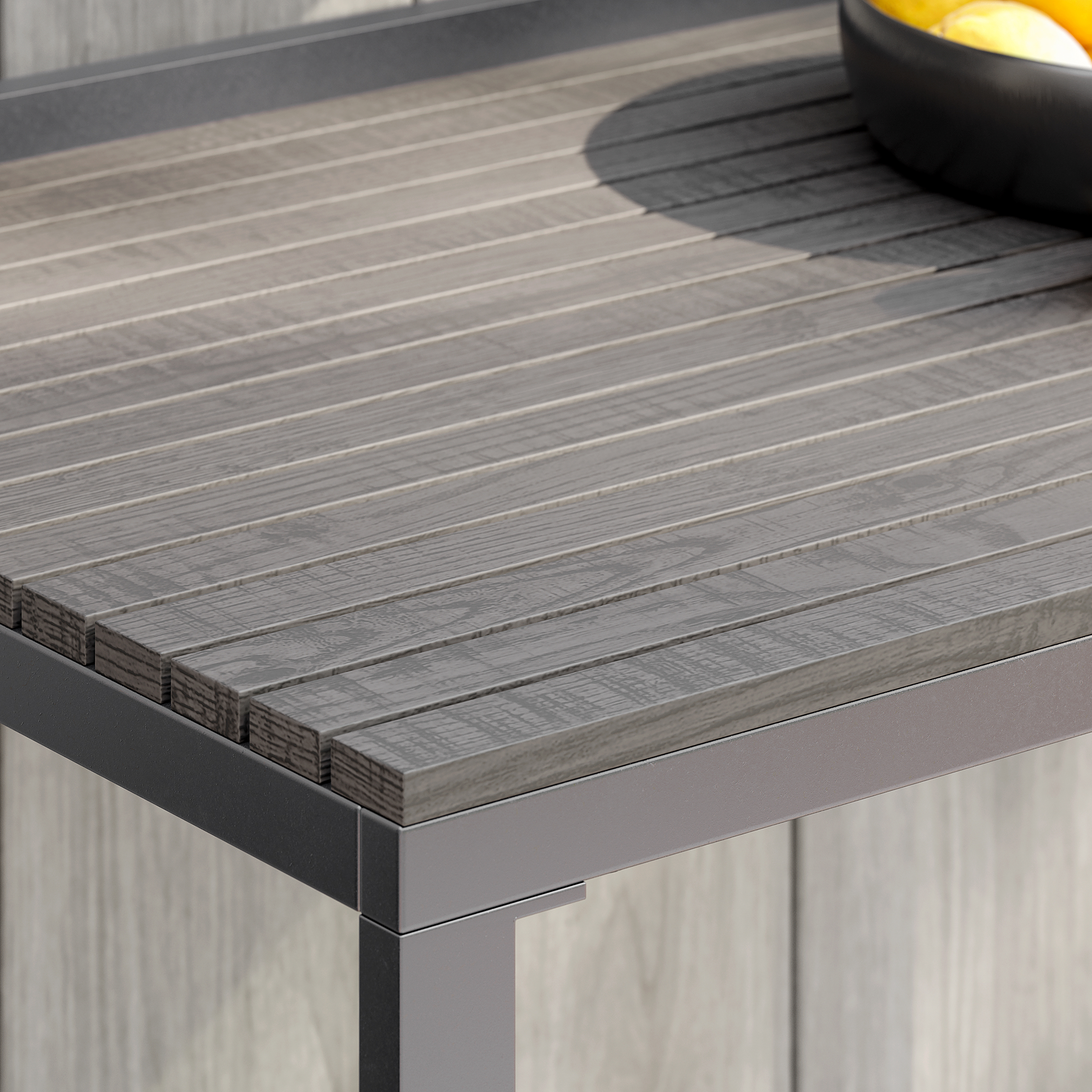 Portol Garden Kitchen Table Aluminium Plastic Black