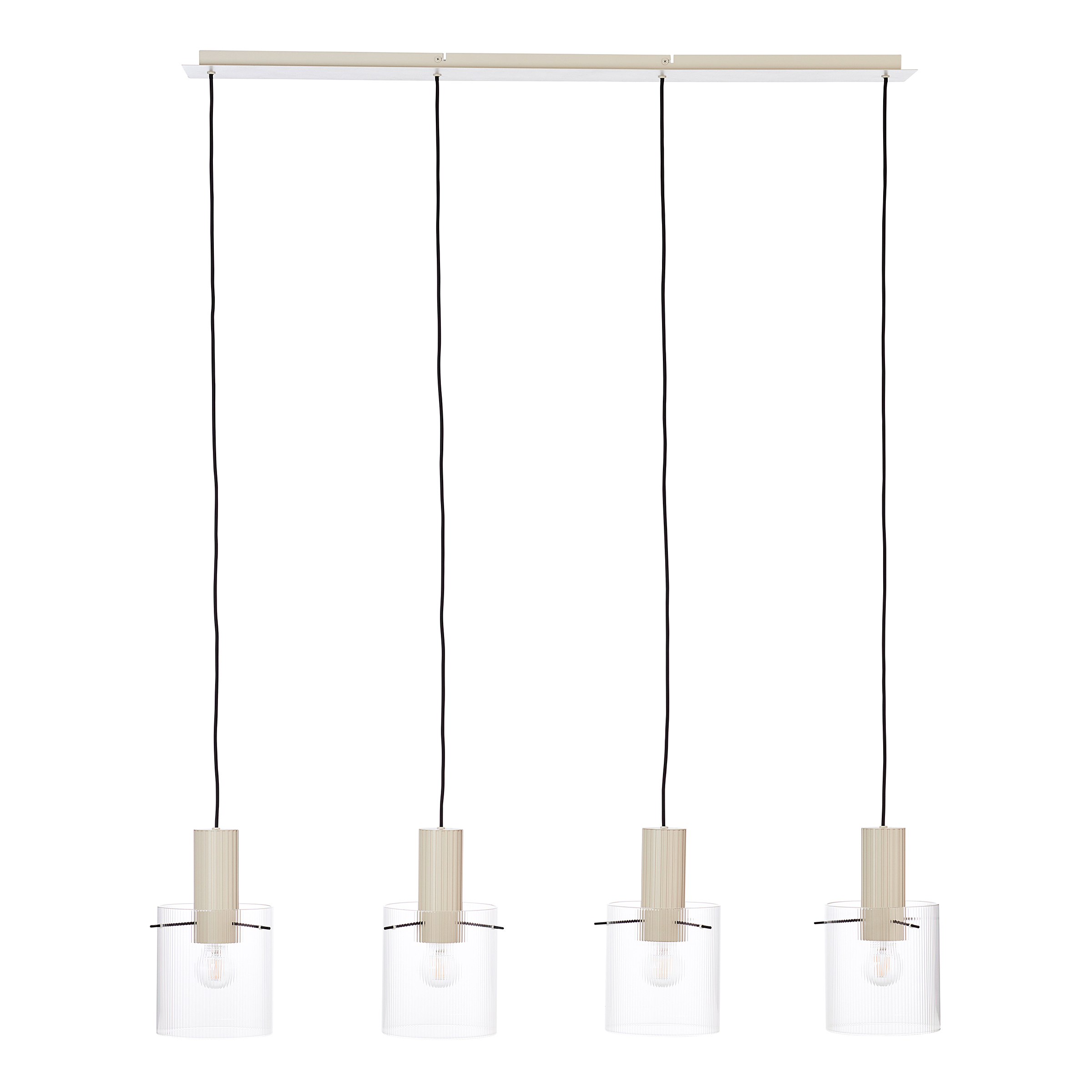 Pendelleuchte Göteburg 4-Flammig Aluminium Klarglas Beige