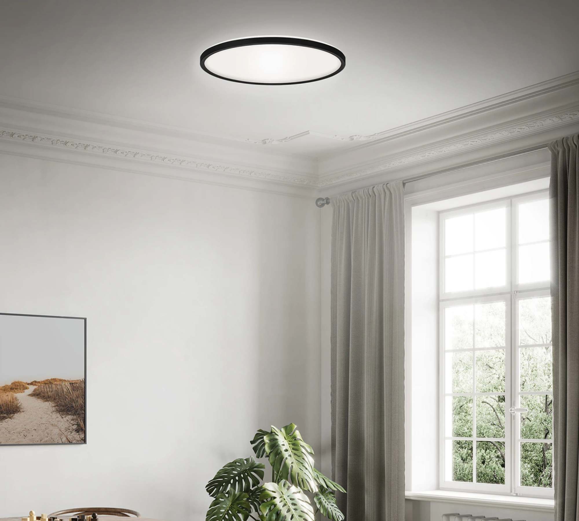 1-flammige LED Deckenleuchte Kunststoff Schwarz