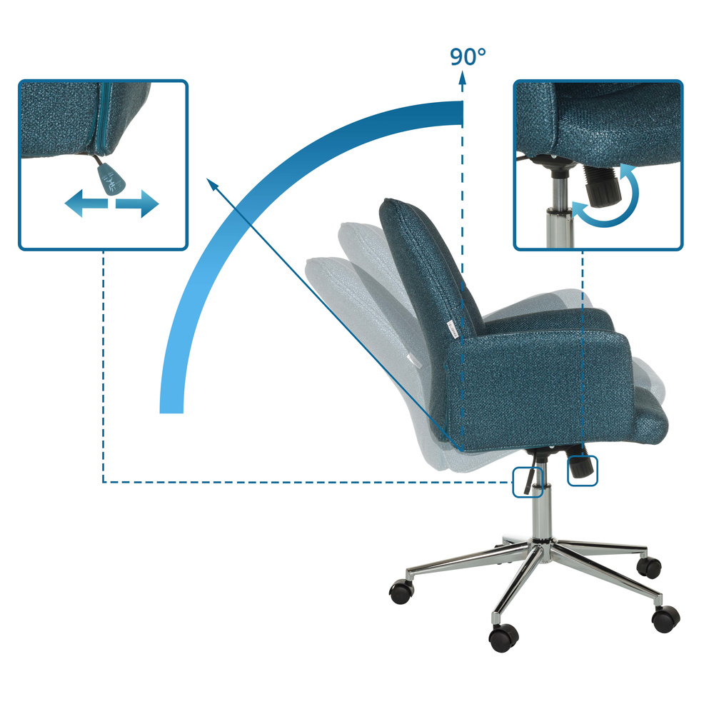 SOLAO 400 Office Chair Swivel with Casters Petrol