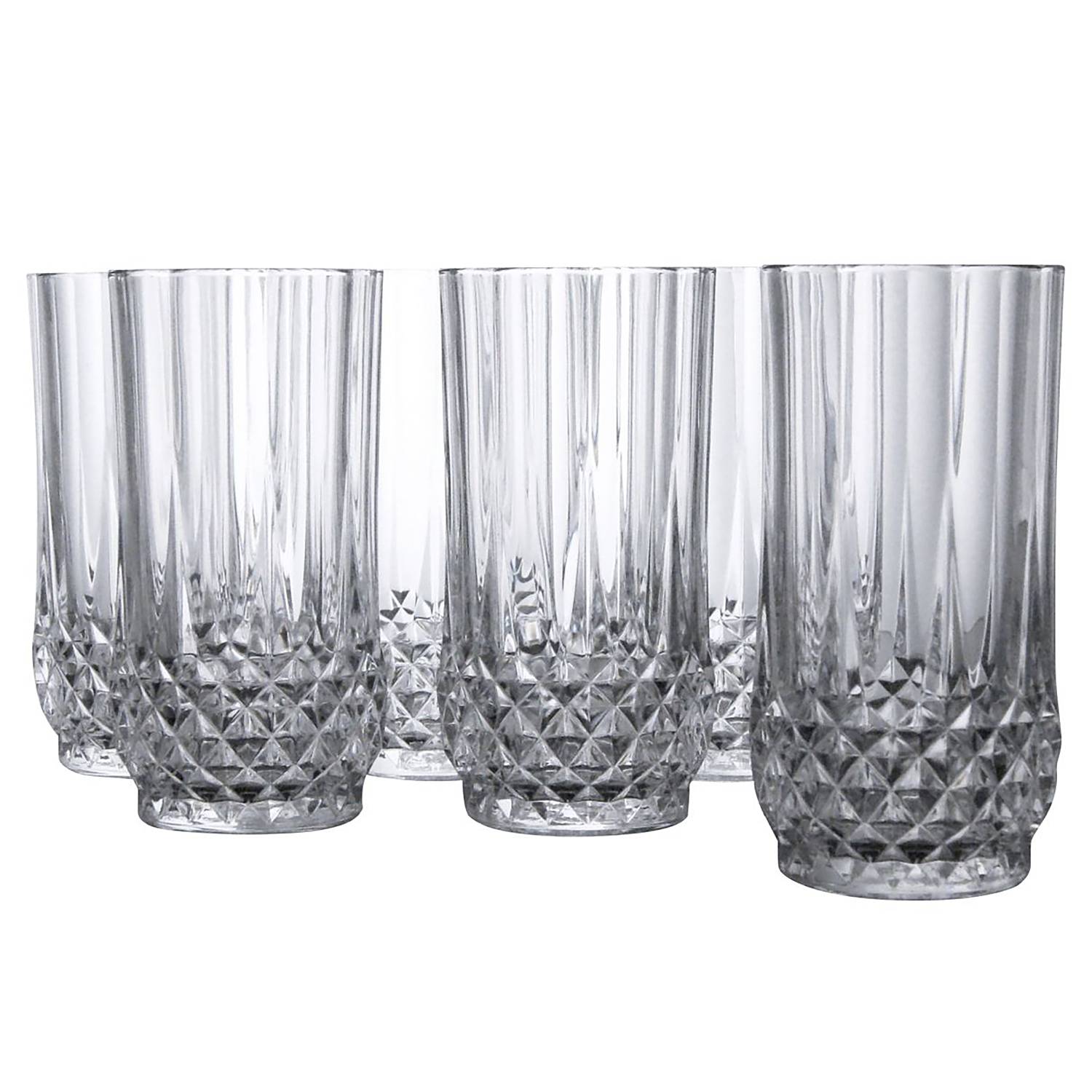 Long drink glass Longchamp Eclat Set of 6 Clear glass Transparent