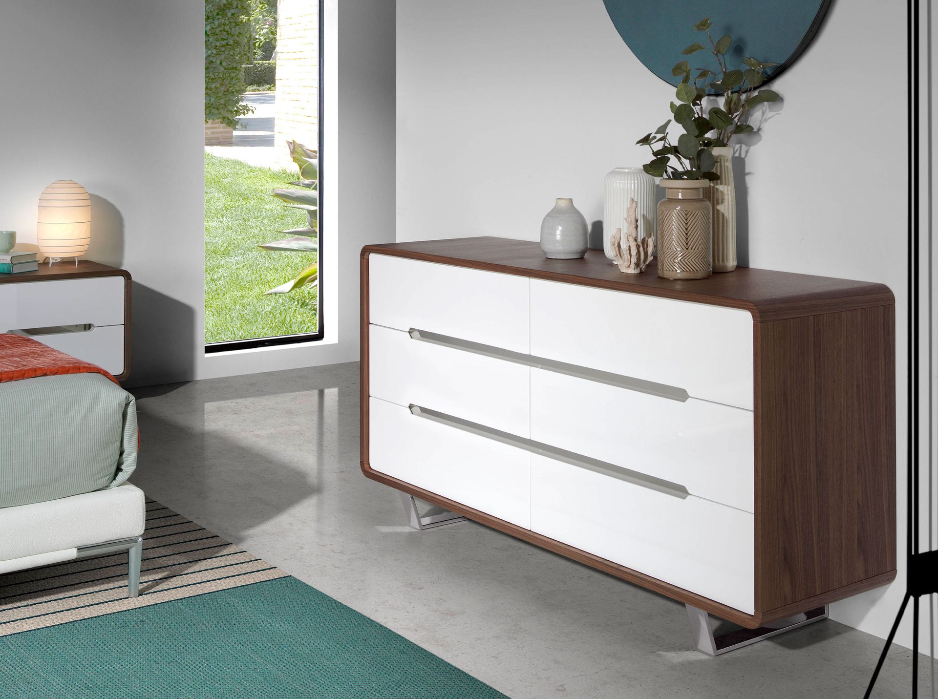 Kommode 7106 Braun Weiß