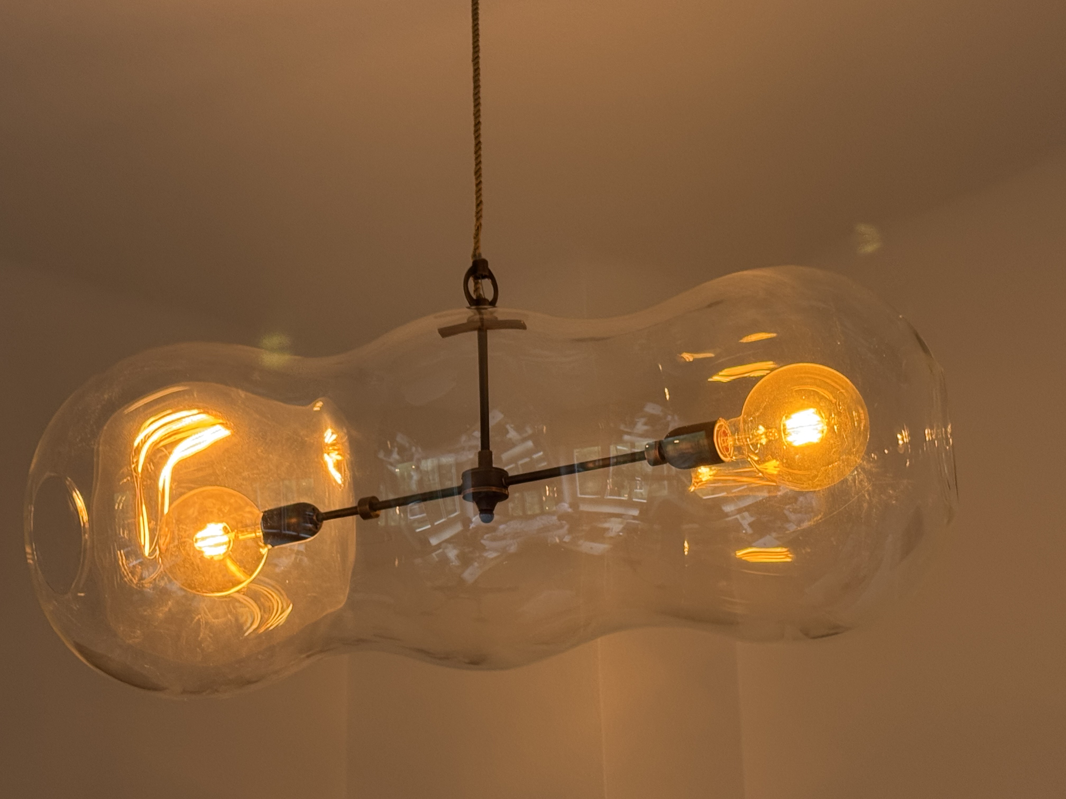 Designer glass pendant lamp organic shape