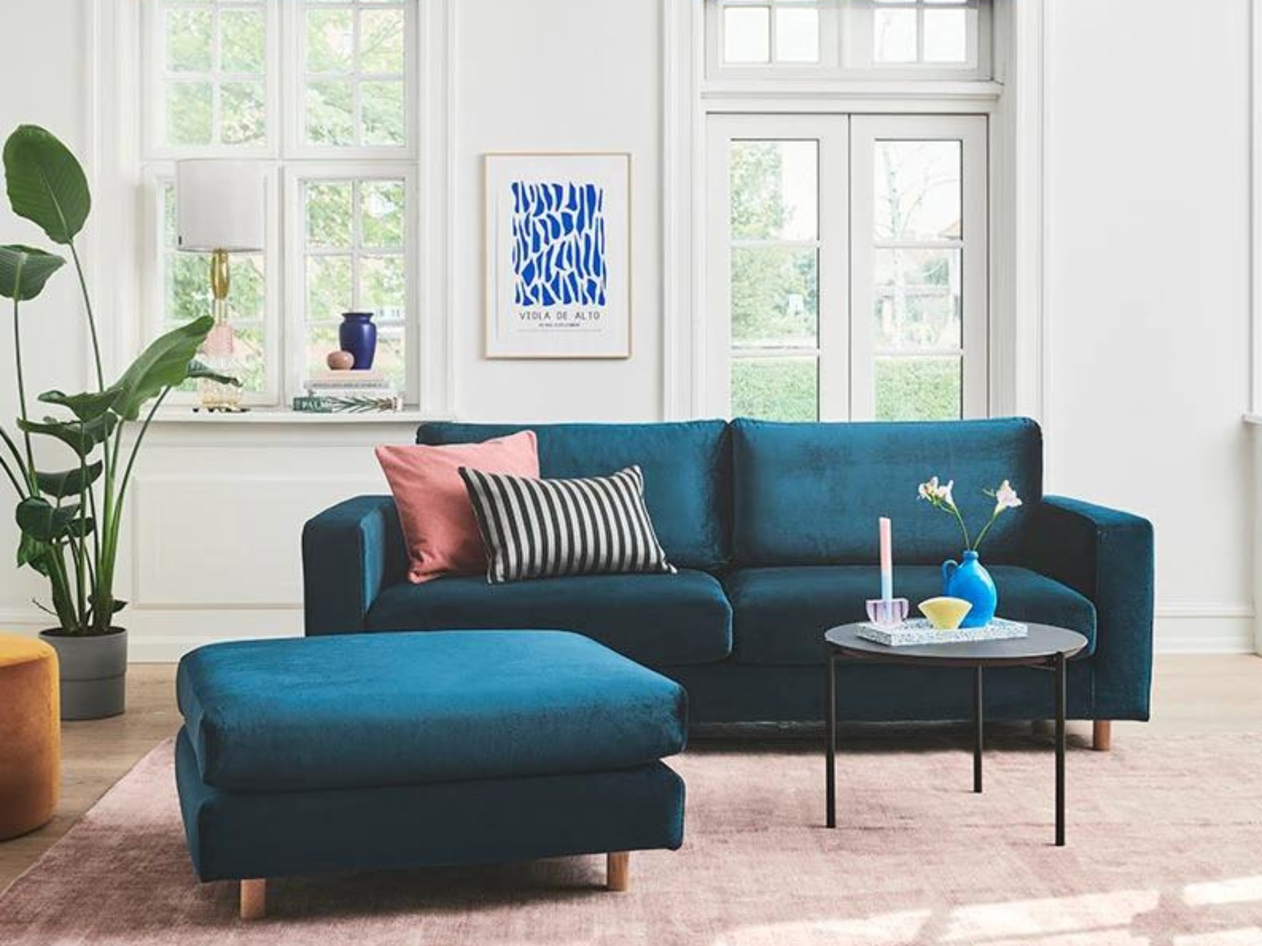 Dylan Sofa 3-Sitzer Velour Lux Petro