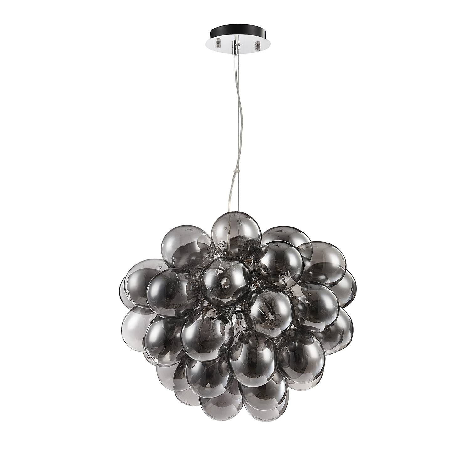 Pendelleuchte Balbo Rauchglas Schwarz