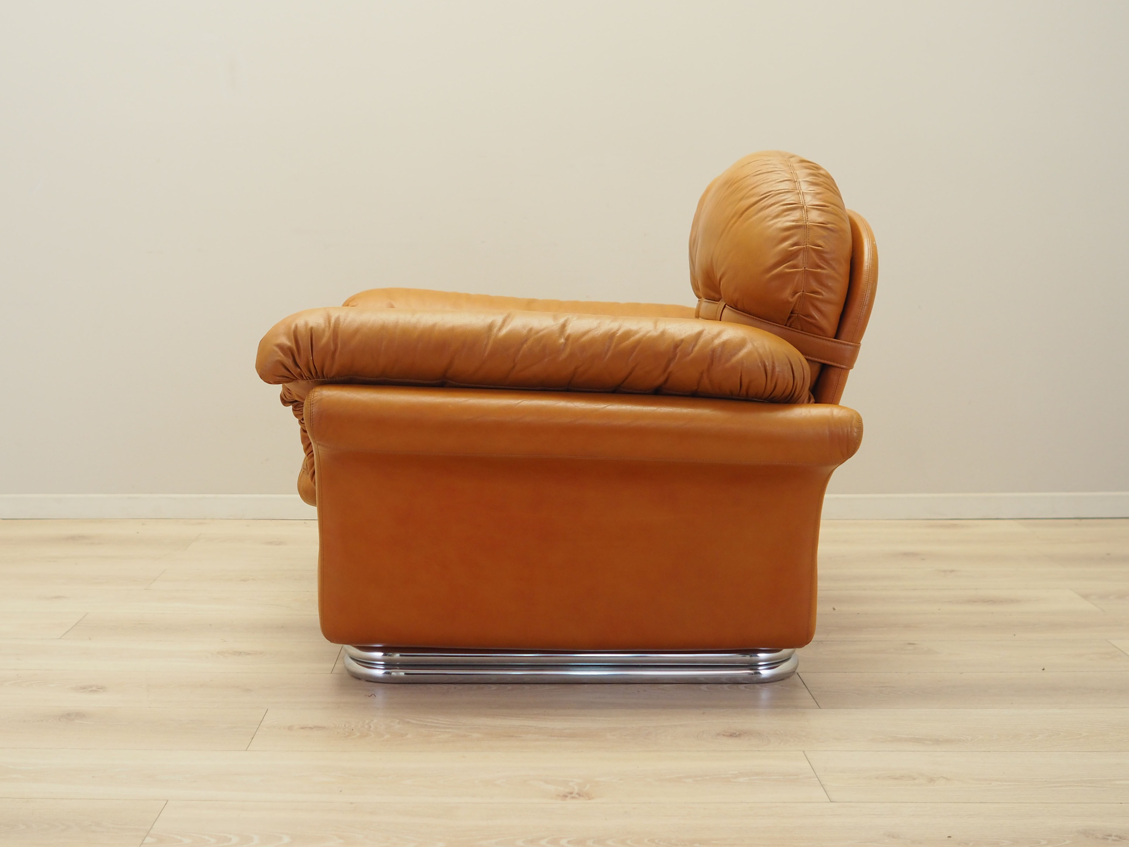 Sessel Leder Braun 1960er Jahre