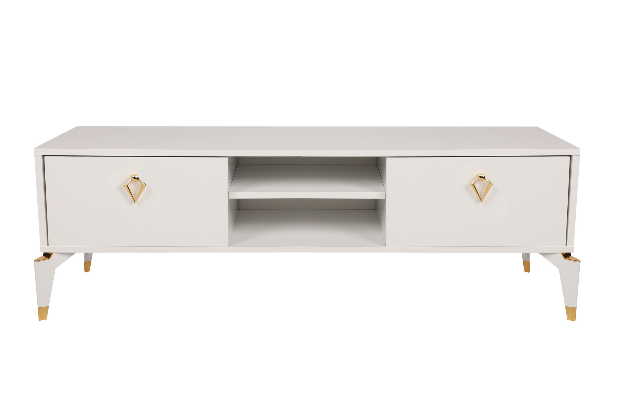 Posh Lowboard Holzfurnier Weiß