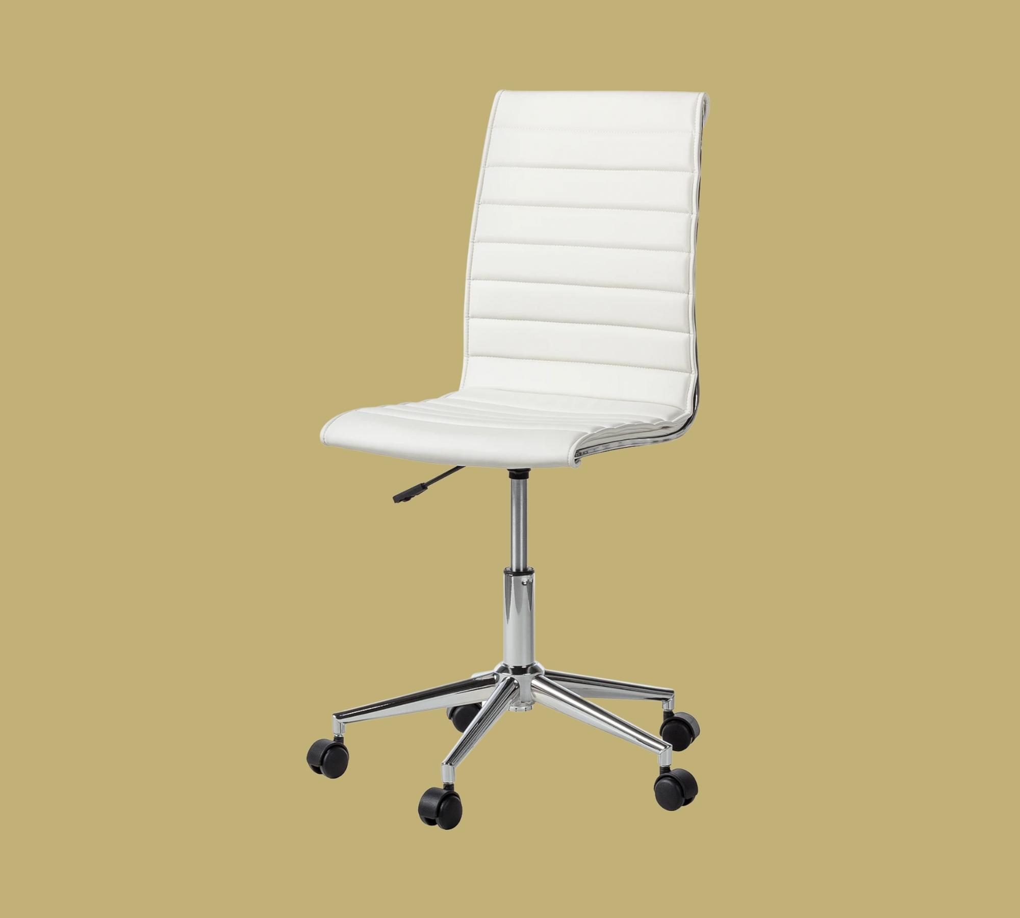 Office swivel chair Vegan leather White