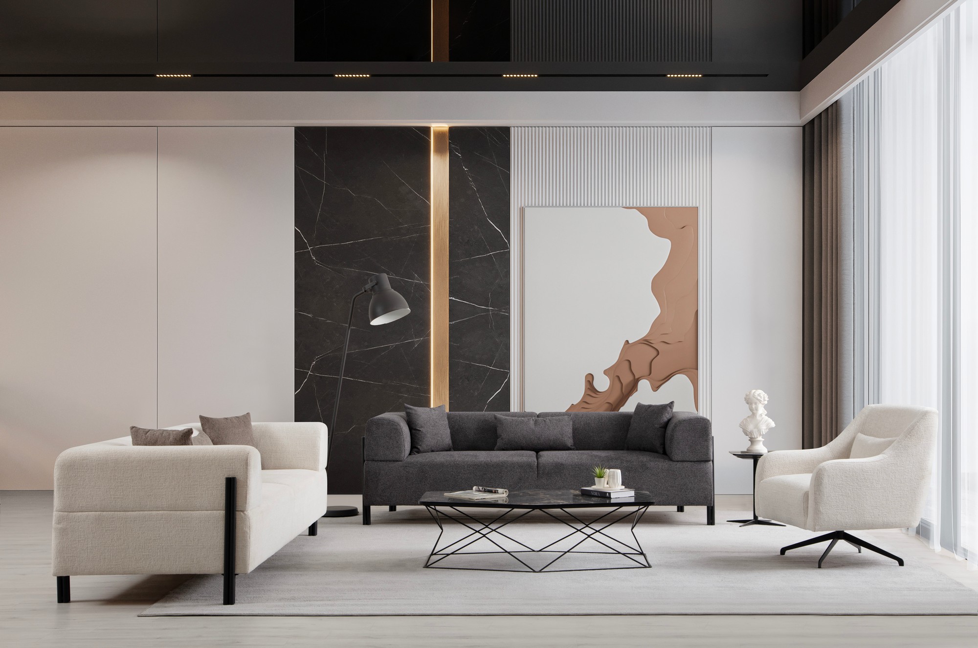 Gio 3-Sitzer Sofa Anthrazit