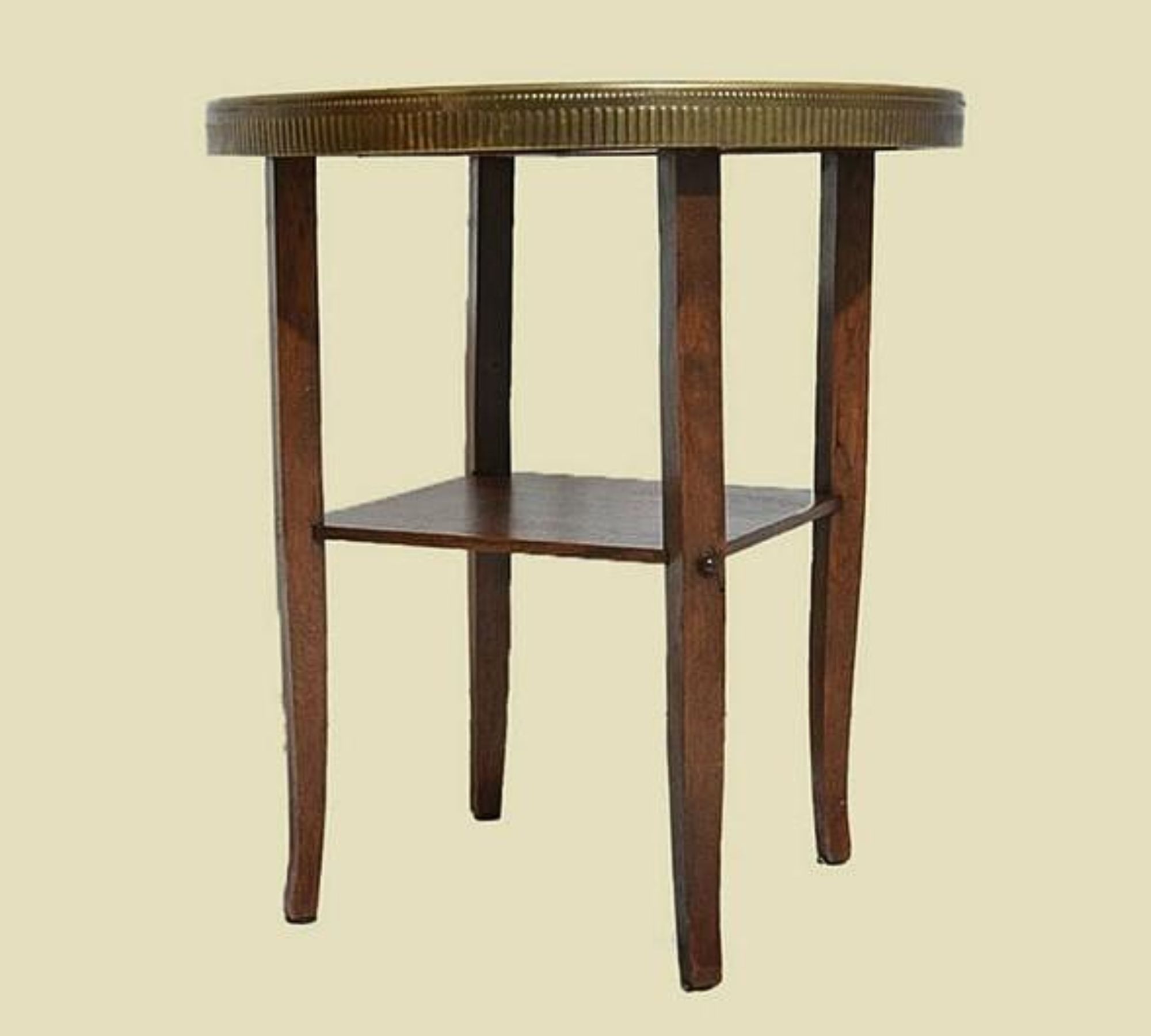 Vintage Beistelltisch Holz Messing 1920er Jahre
