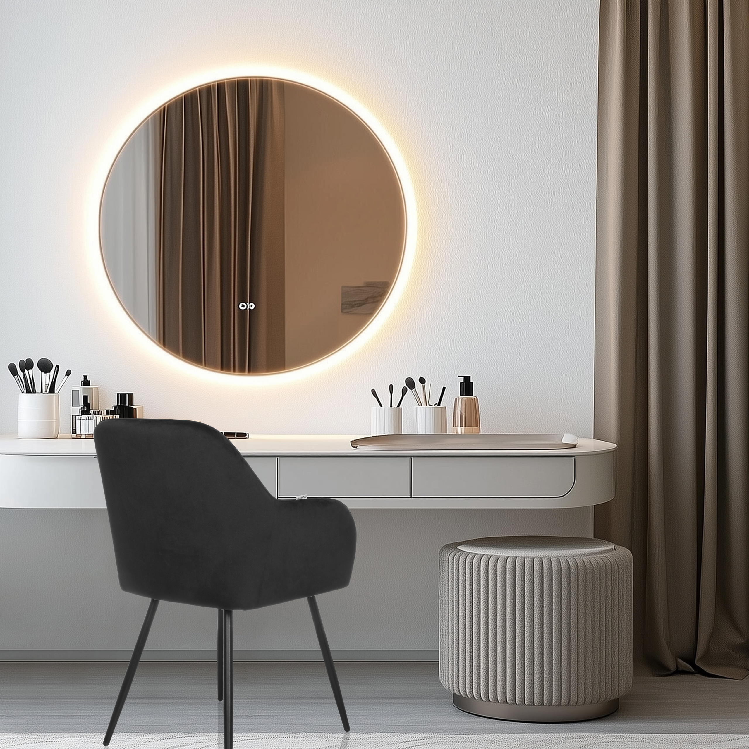 CHARVELLE Sedia da pranzo Tessuto Nero