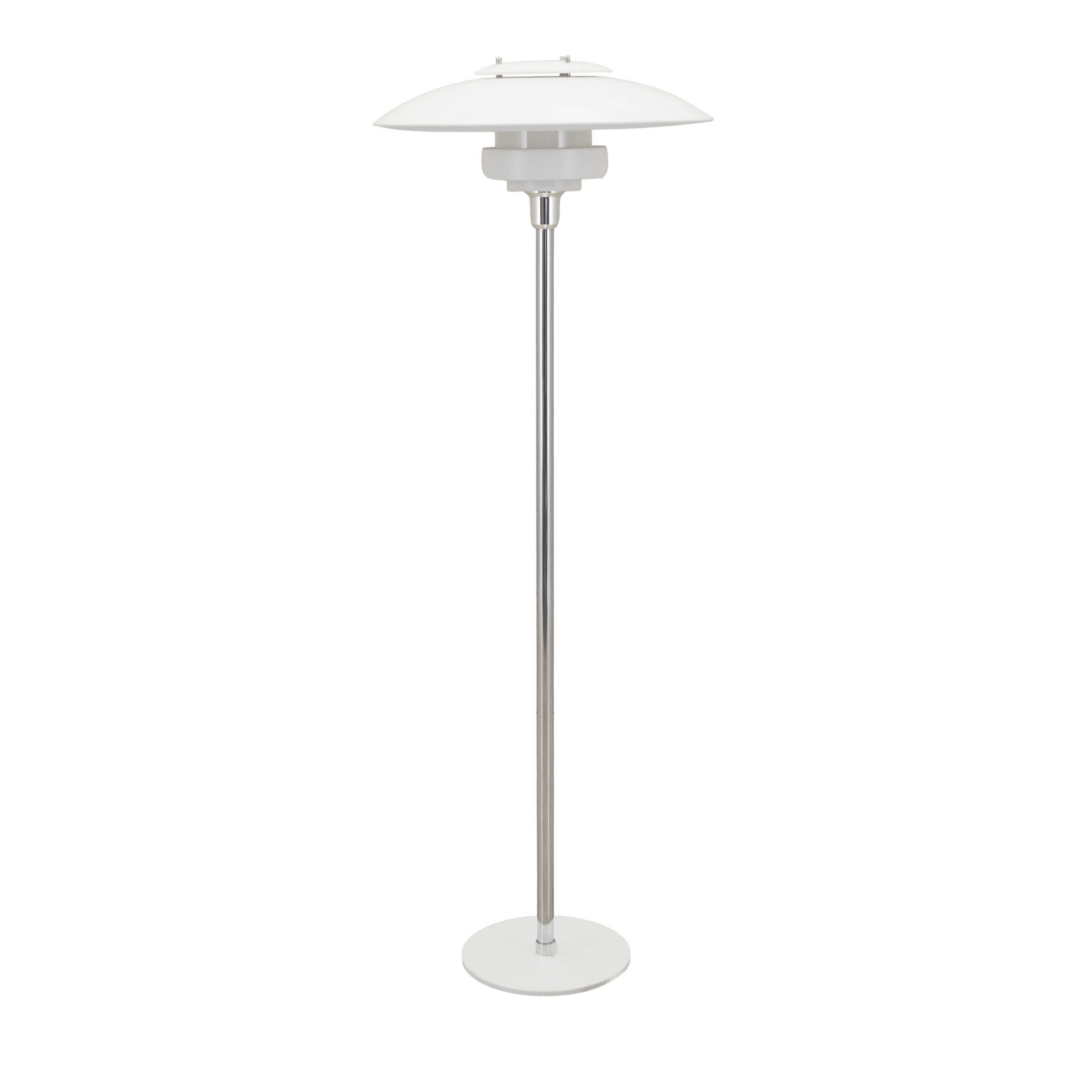 Stehlampe Metall Weiß 1970er Jahre