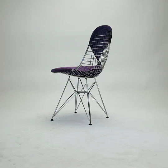 Eames Wire Chair DKR mit Polster Violett