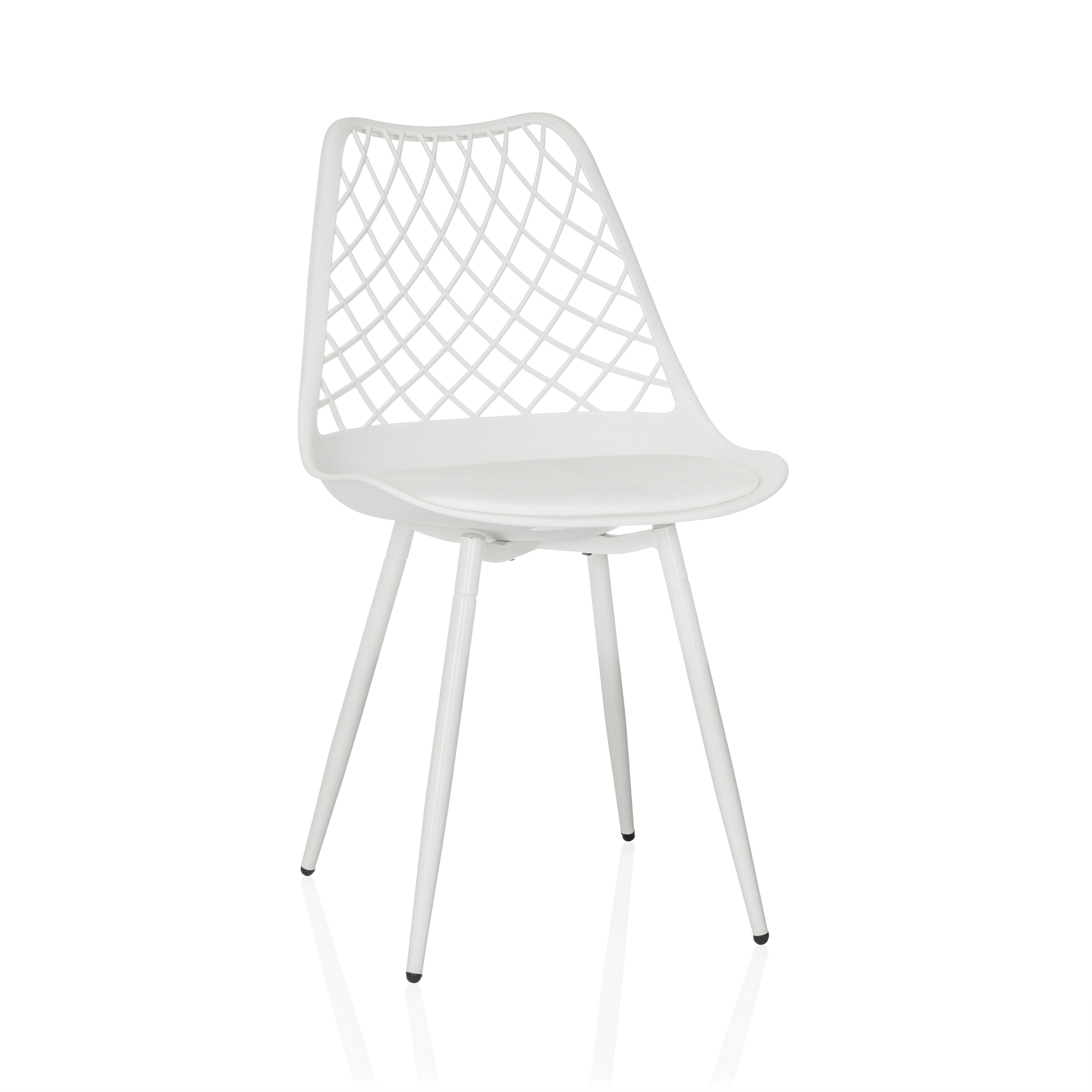 Begio S shell chair with seat cushion White