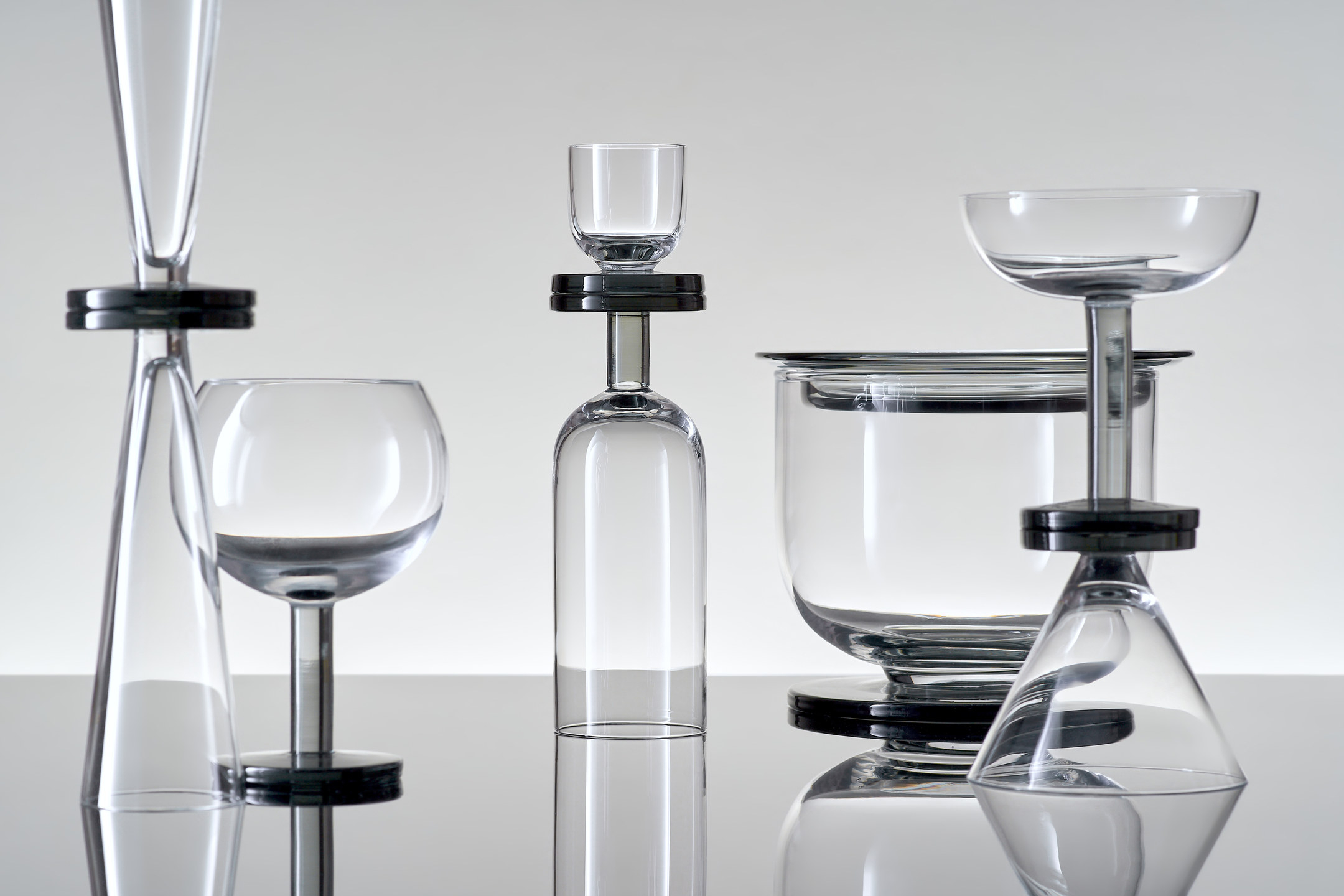 Puck Flute Glass 2-piece Set Transparent