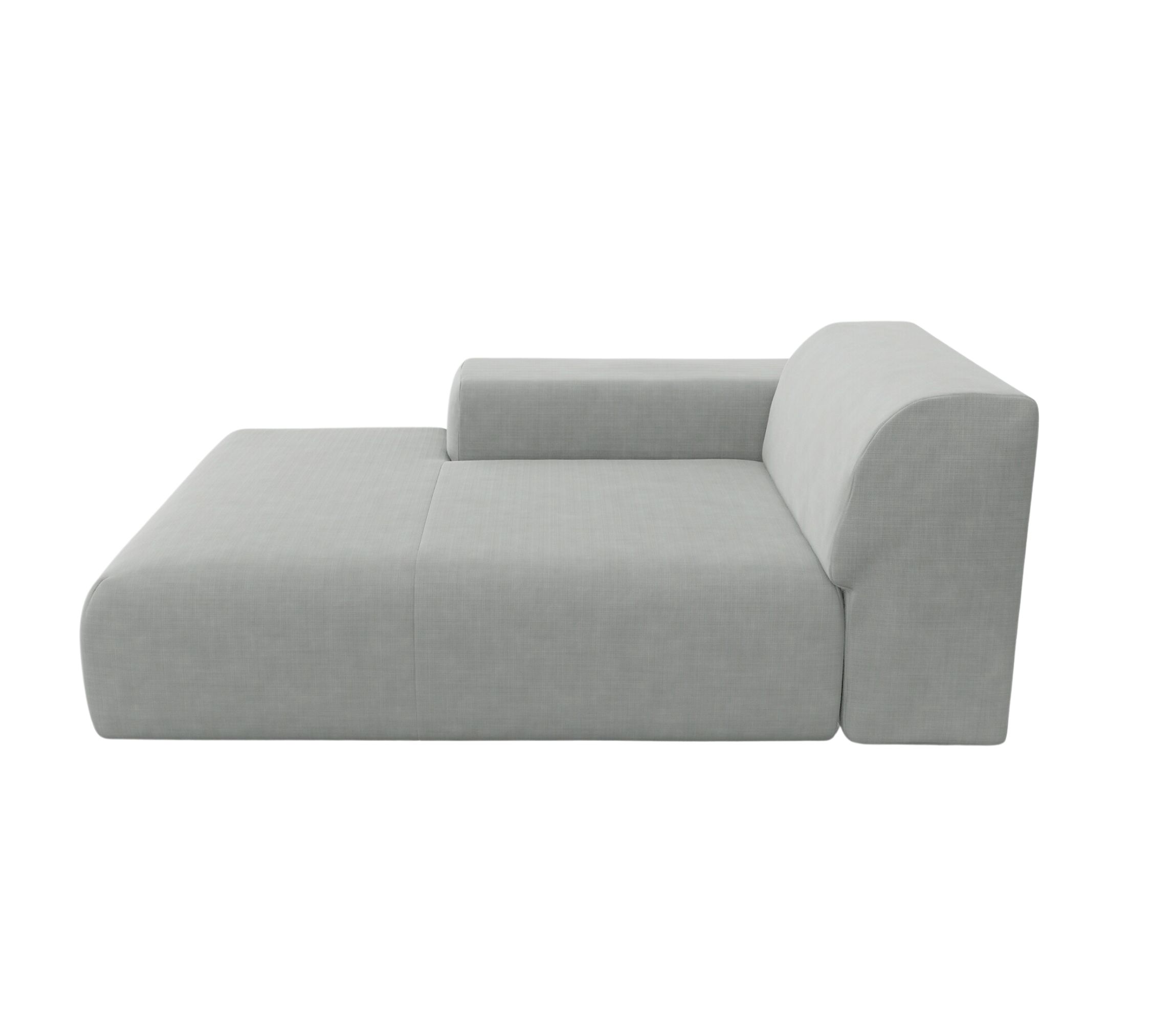 Pyllow Sofa 1-Sitzer Récamiere Webstoff Lichtgrau