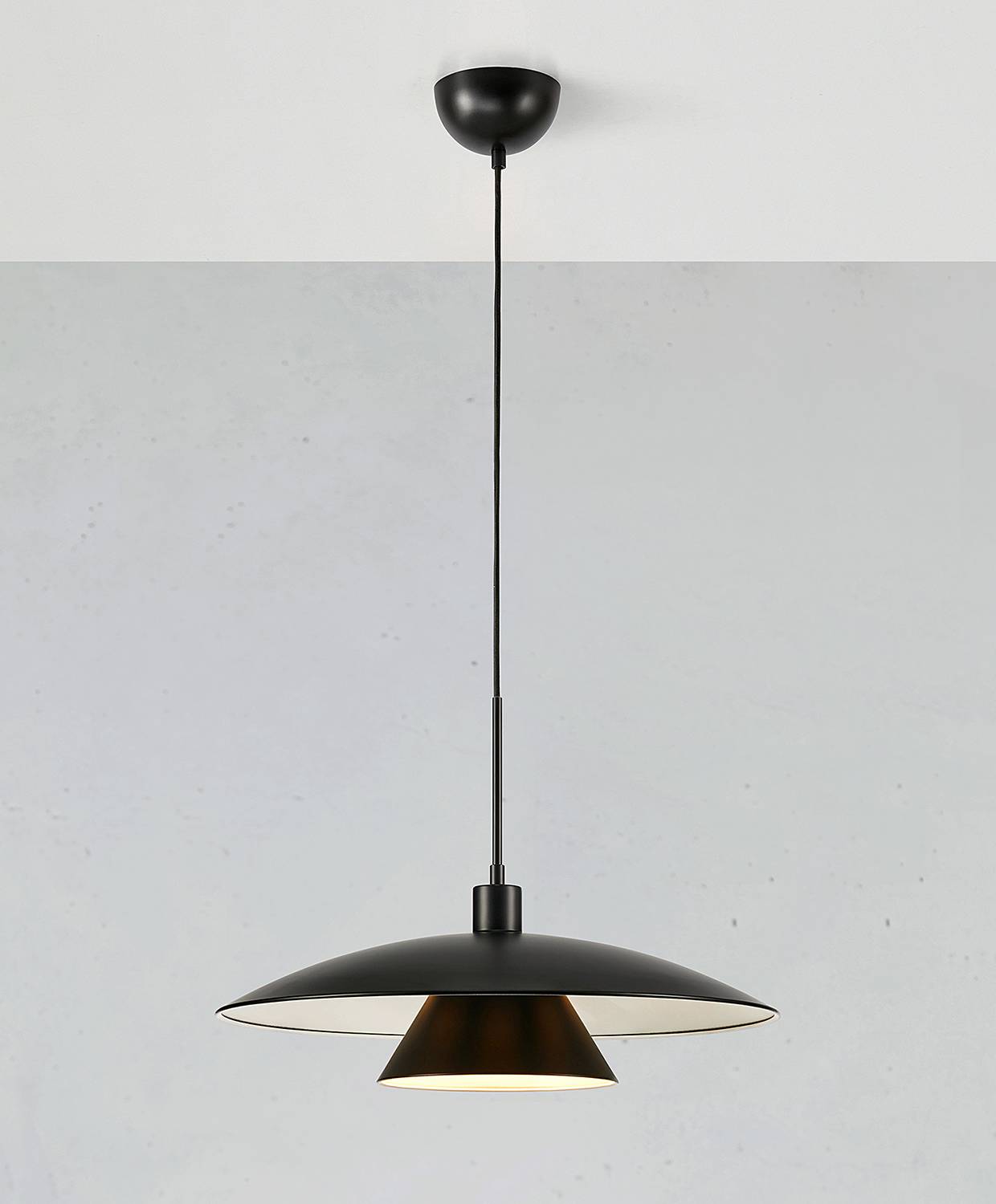 1-Flame Pendant Lamp Millinge Iron Black