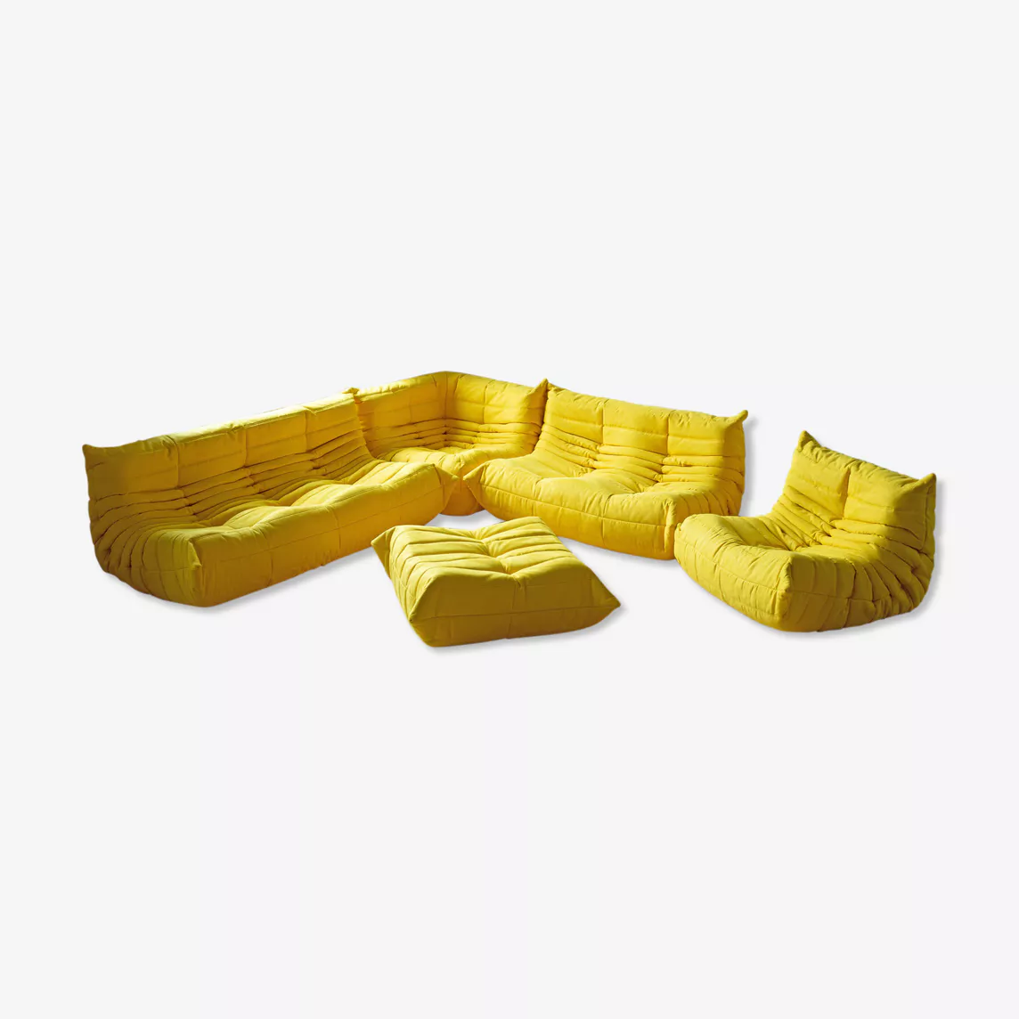 Togo Lounge Set 5 pezzi Tessuto Giallo limone