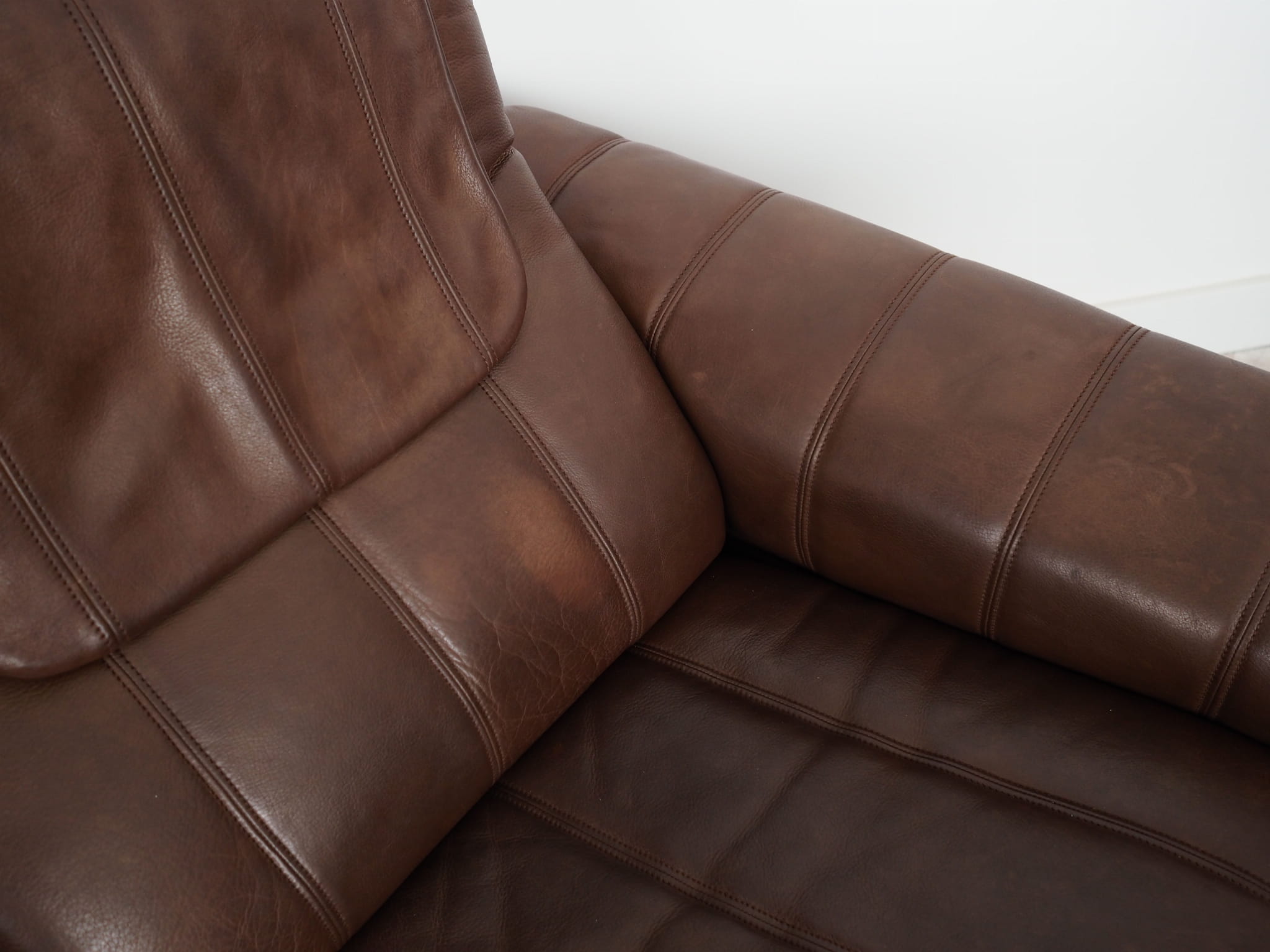 Sofa Leather Brown 1970s
