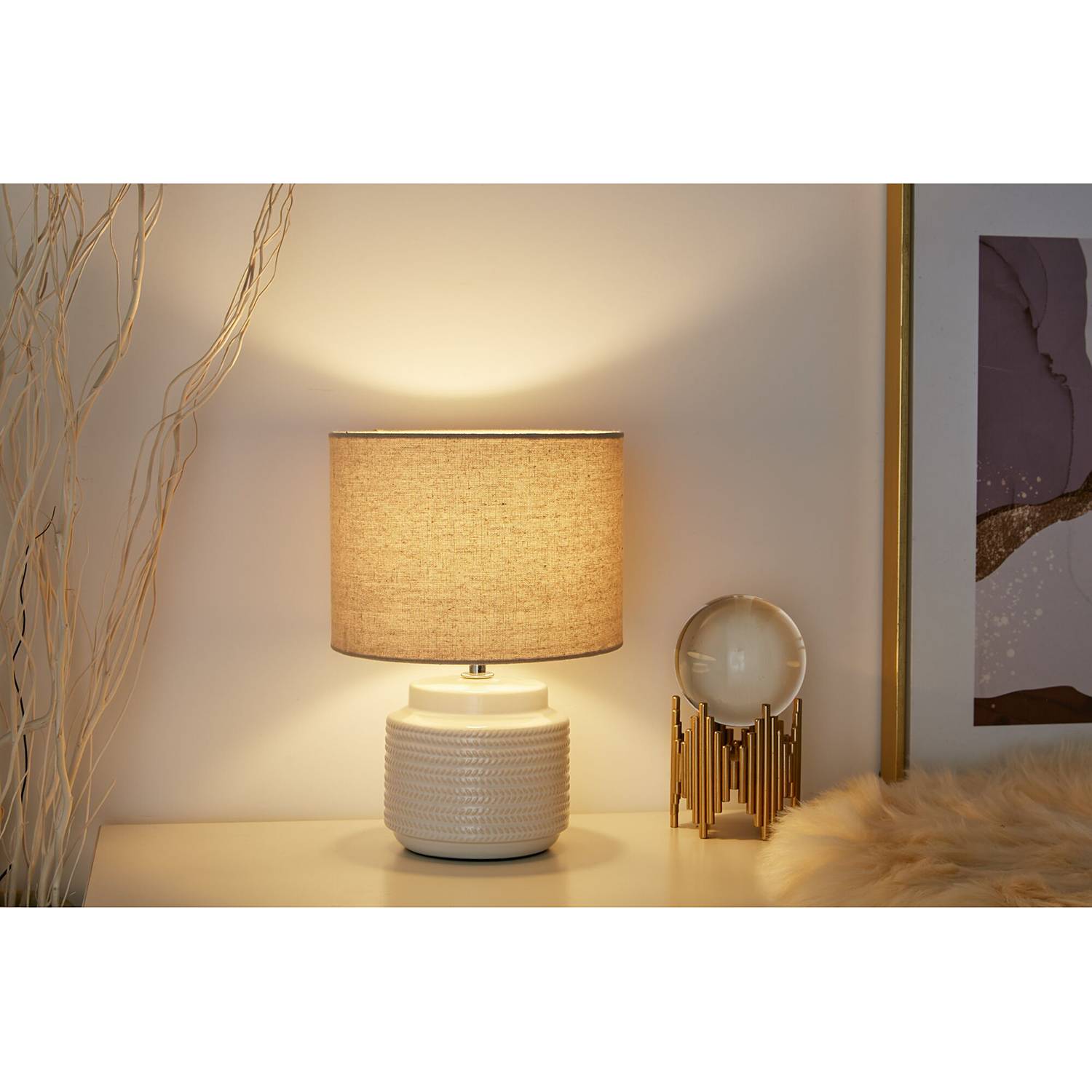 Bright Soul Tischleuchte 1-flammig Mischgewebe Keramik