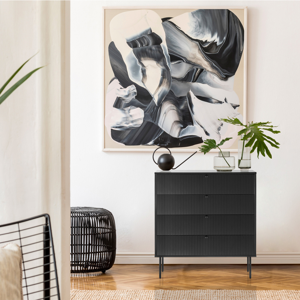 KARBY K Chest of drawers 4 drawers Wood Black