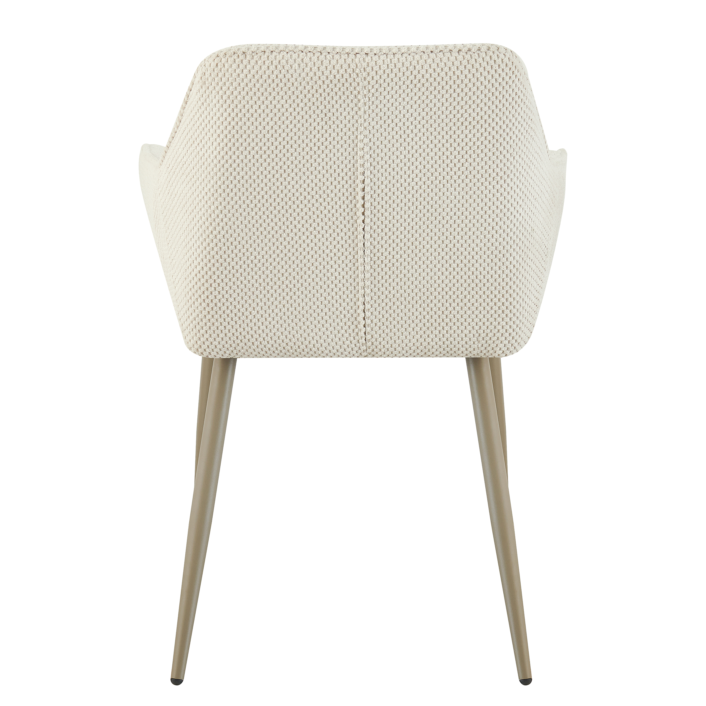 Aobo Armlehnenstuhl 2er-Set Strukturstoff Cremeweiß