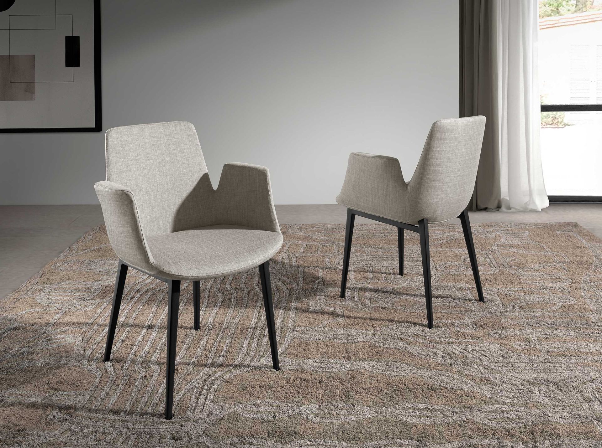 Dining chair fabric grey