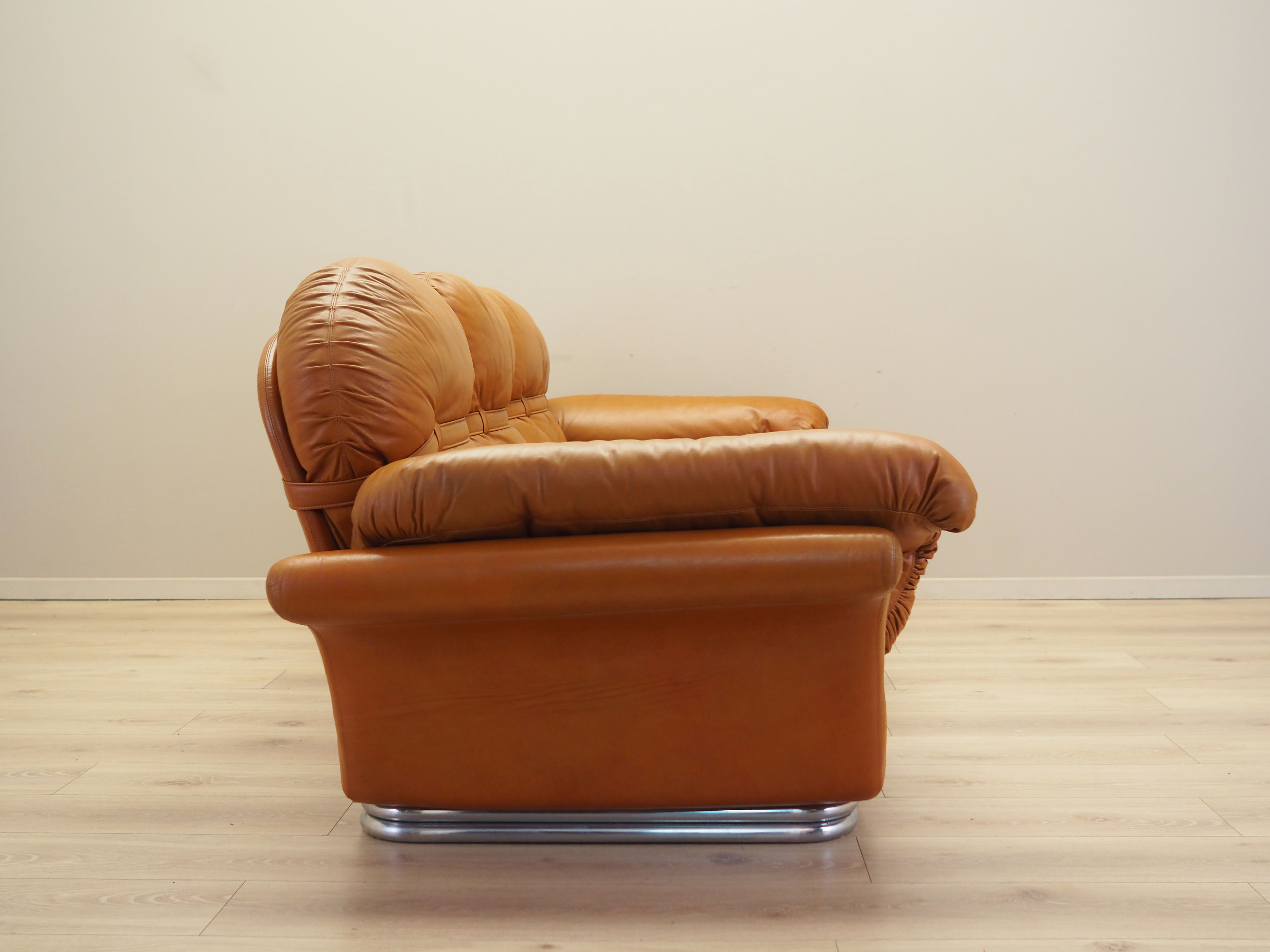 Sofa Leder Braun 1960er Jahre