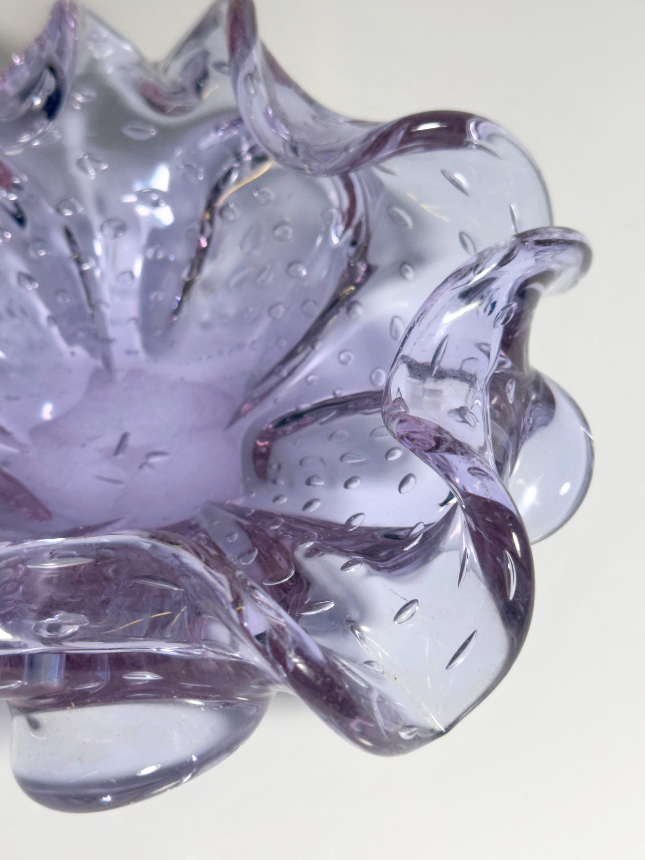 Vintage Ashtray Alexandrite Glass Lilac 50s