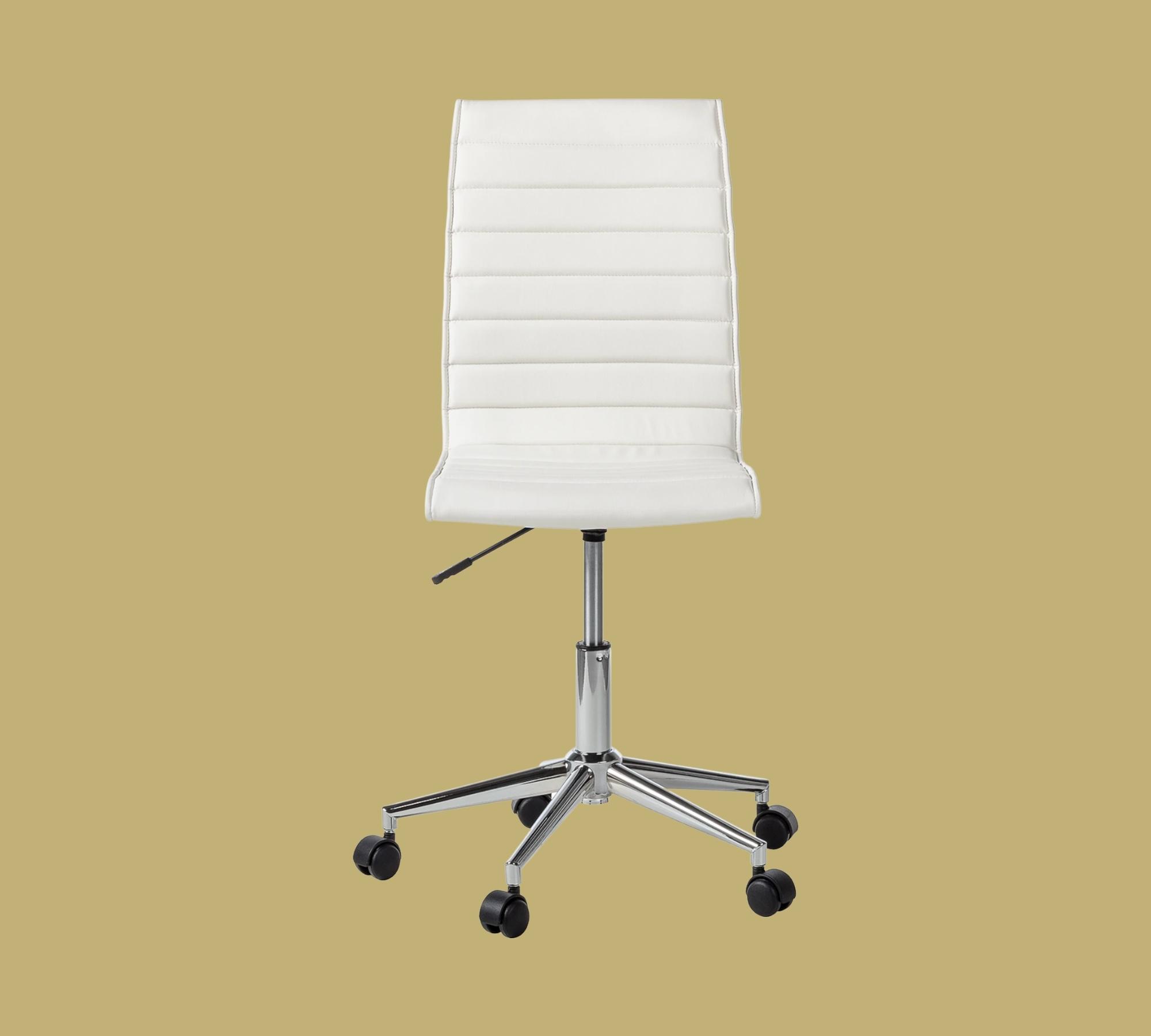 Office swivel chair Vegan leather White