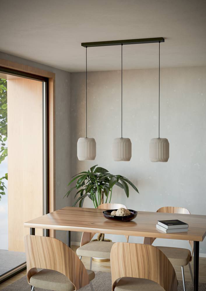 Belgrave Pendant Lamp Paper Steel 3-light