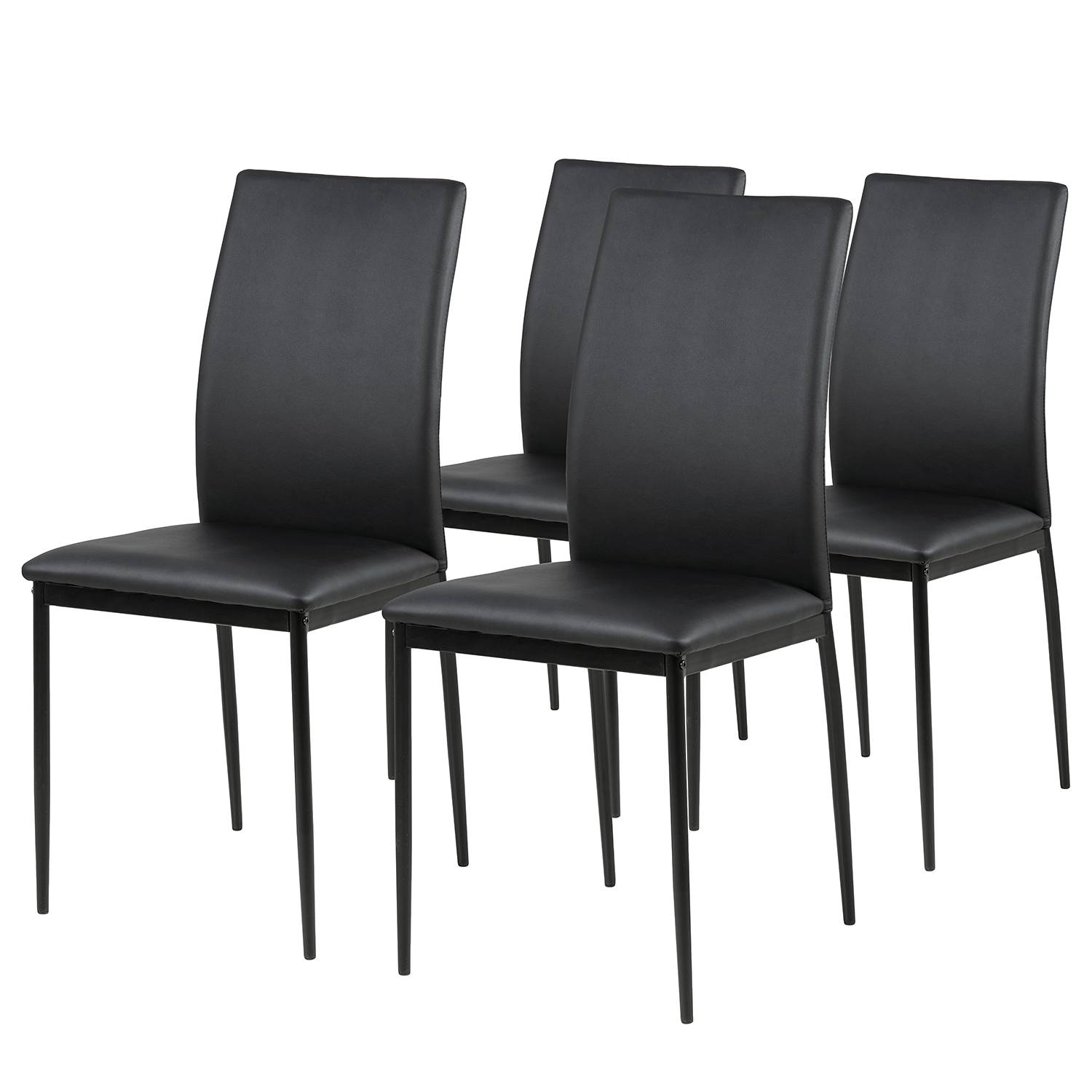 4x Polsterstuhl Domenica II Schwarz